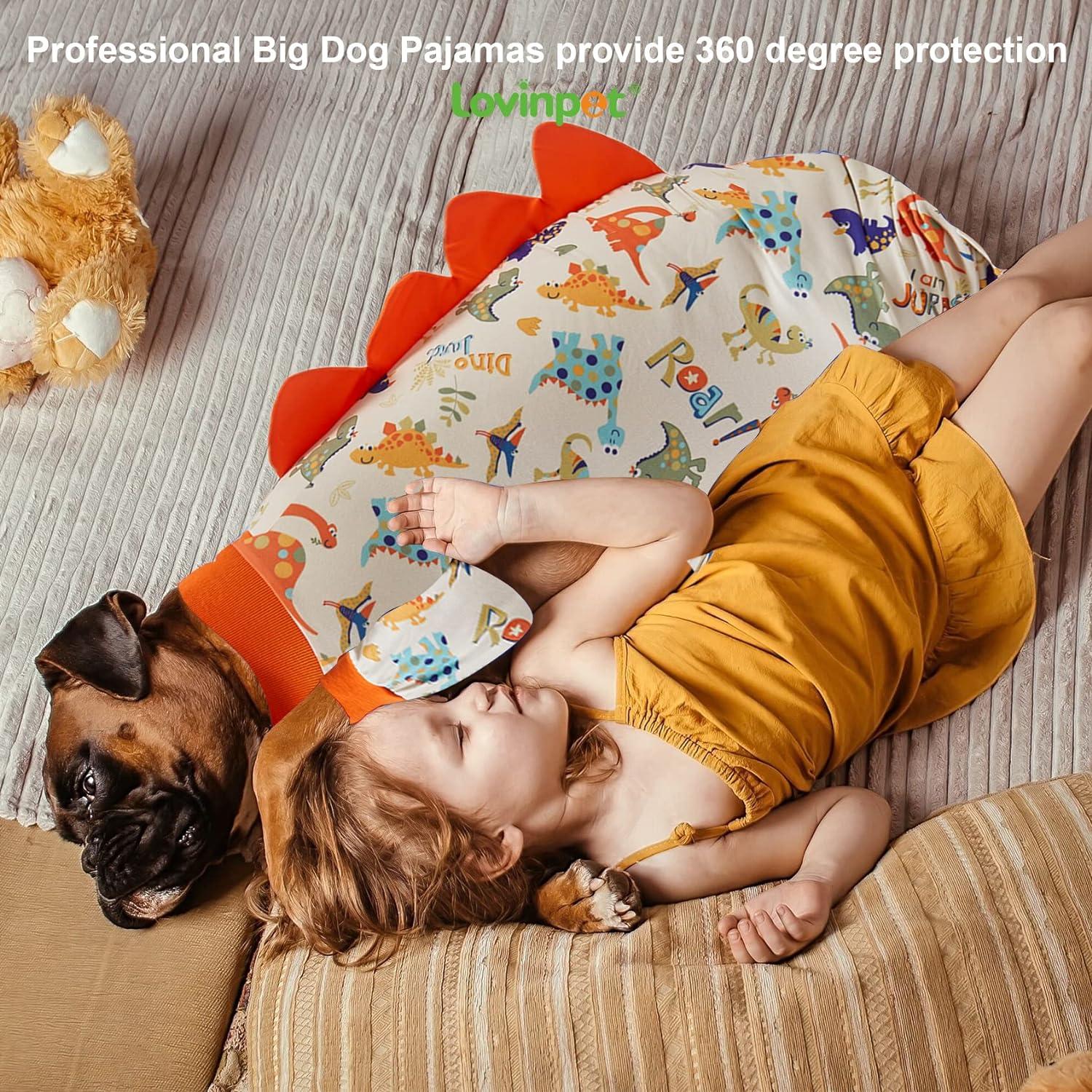 Pijama para Perros LovinPet Grande Anti Lamer Dinosaurios