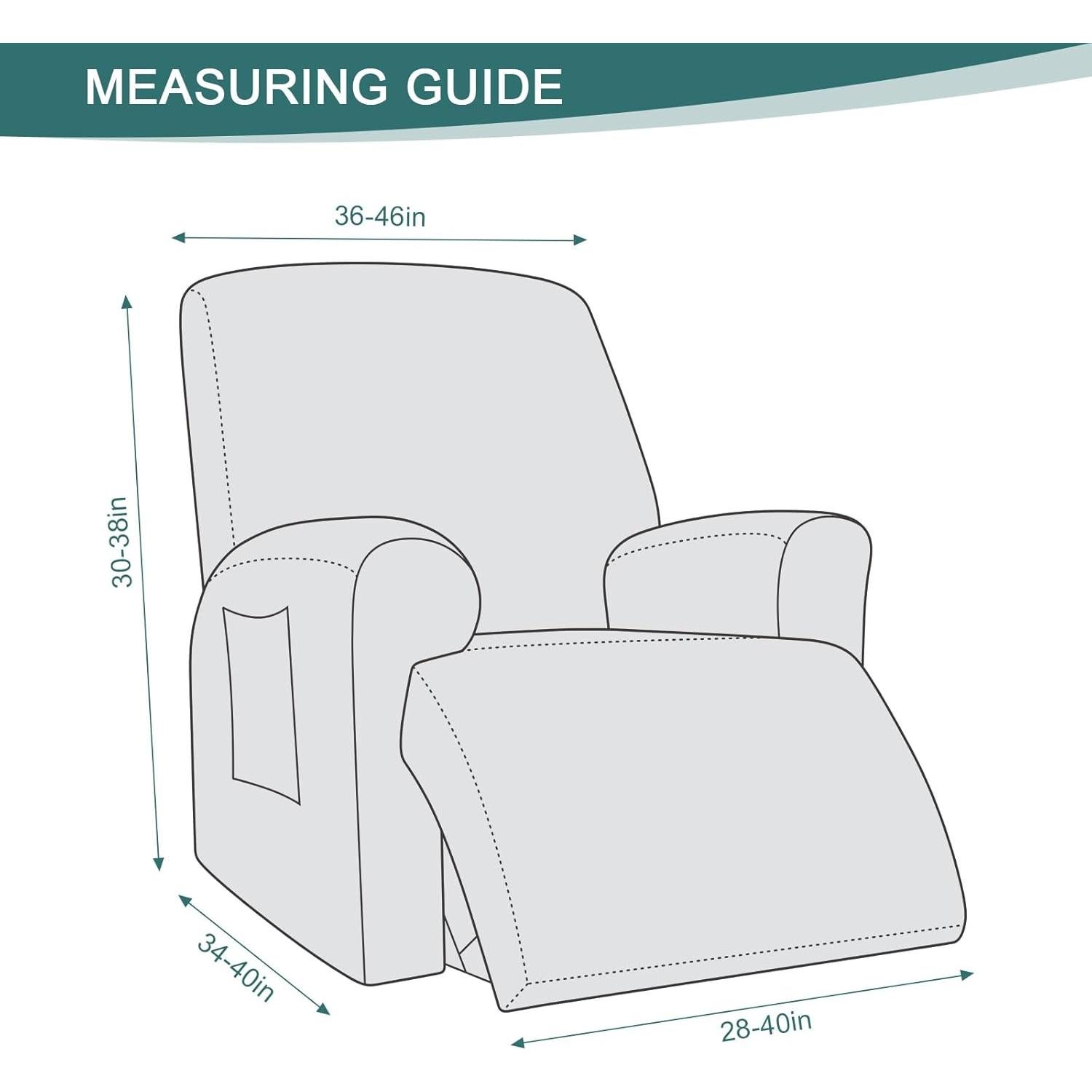 Cubierta de Sofá Reclinable Ruaozz Extra Grande Negra