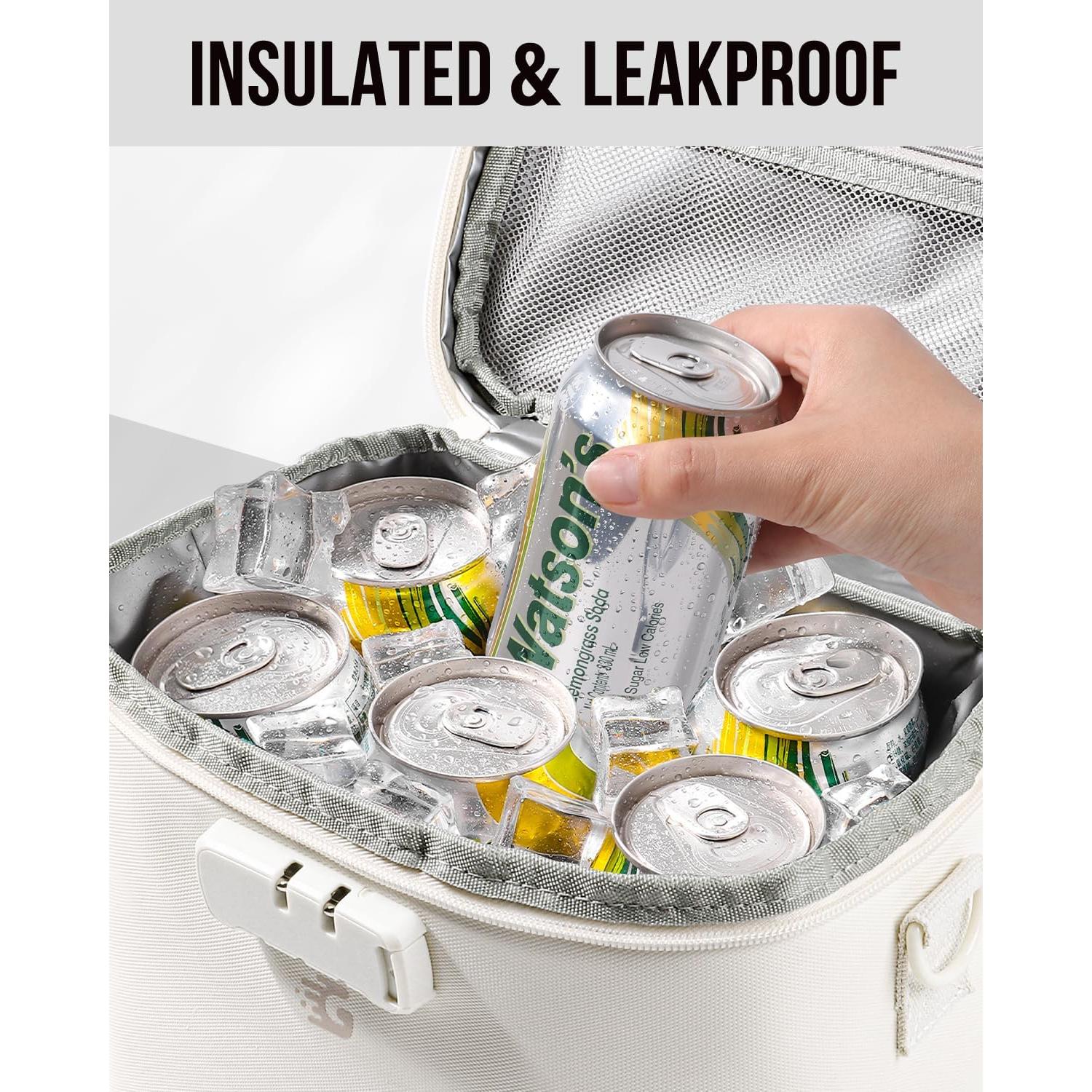 Bolsa de Almuerzo Aislante GLORIEROO Beige 8L Cerrable