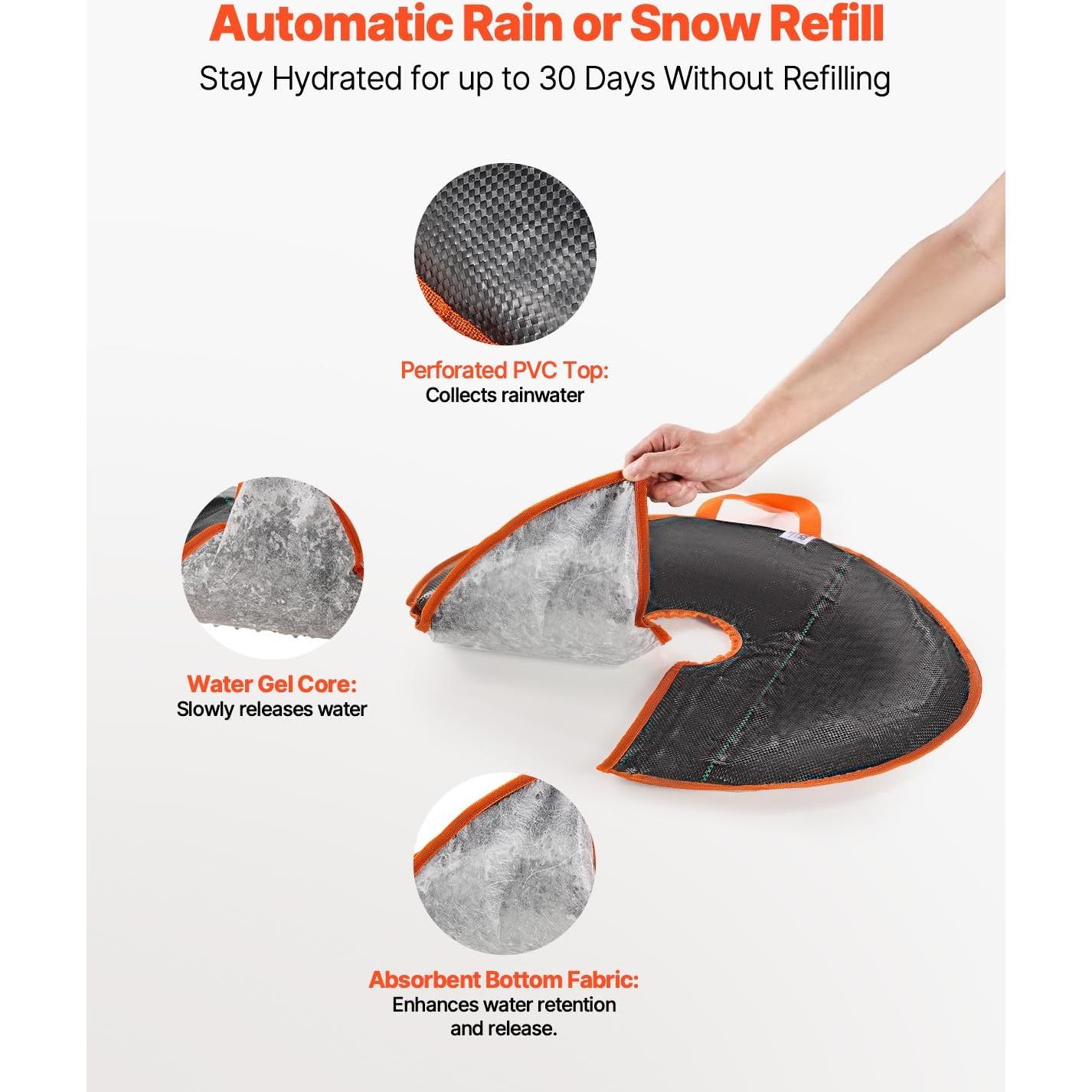 VEVOR Bolsa de Riego para Árboles 4Pcs 37.8L Auto-Riego