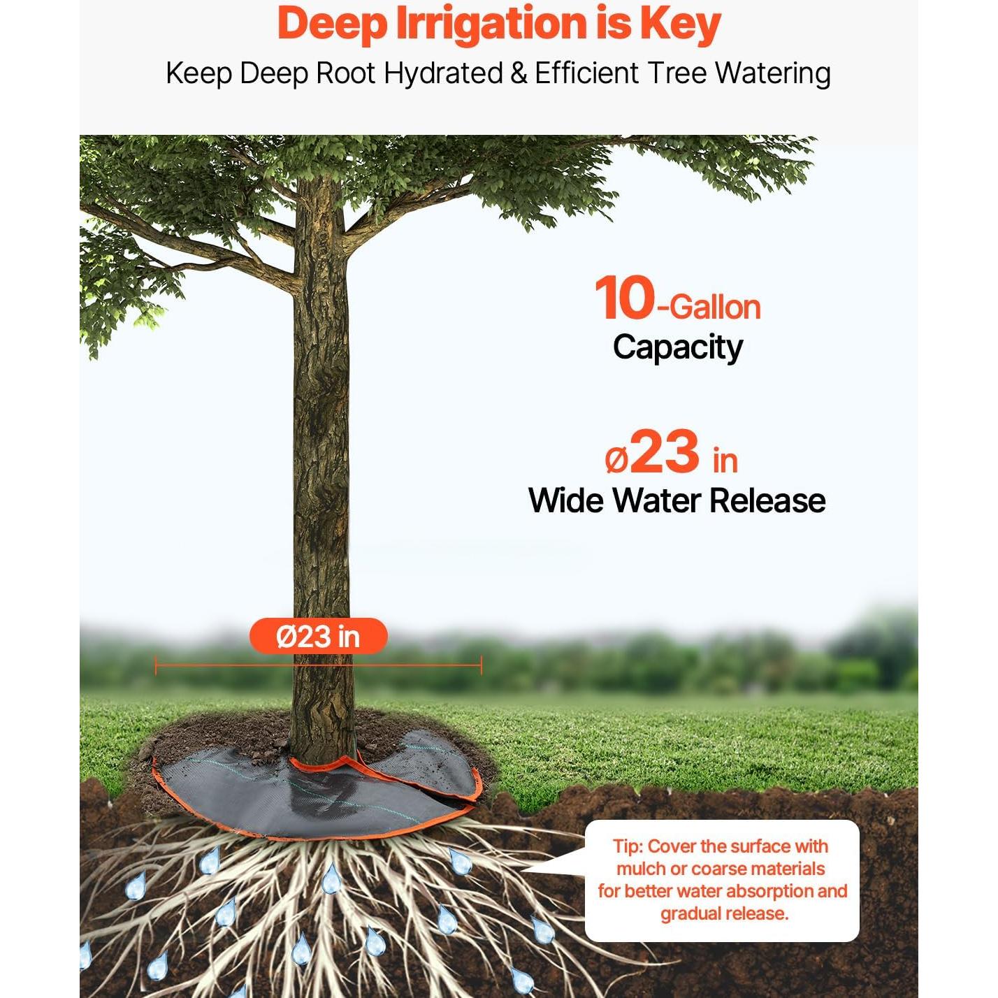 VEVOR Bolsa de Riego para Árboles 4Pcs 37.8L Auto-Riego