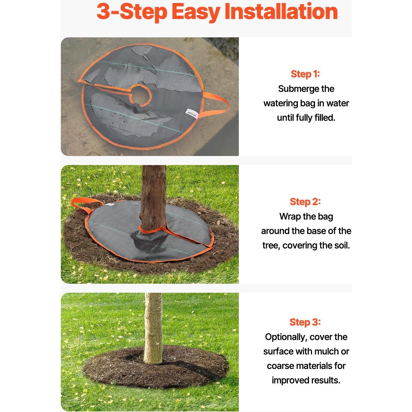 VEVOR Bolsa de Riego para Árboles 4Pcs 37.8L Auto-Riego