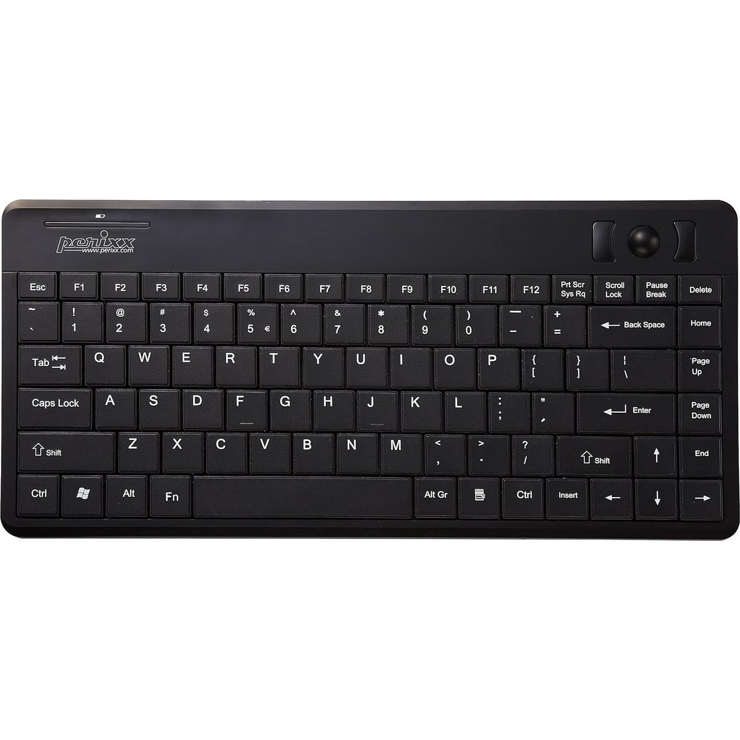 Teclado Mini Inalámbrico Perixx Periboard-706 con Trackball 1.4 cm