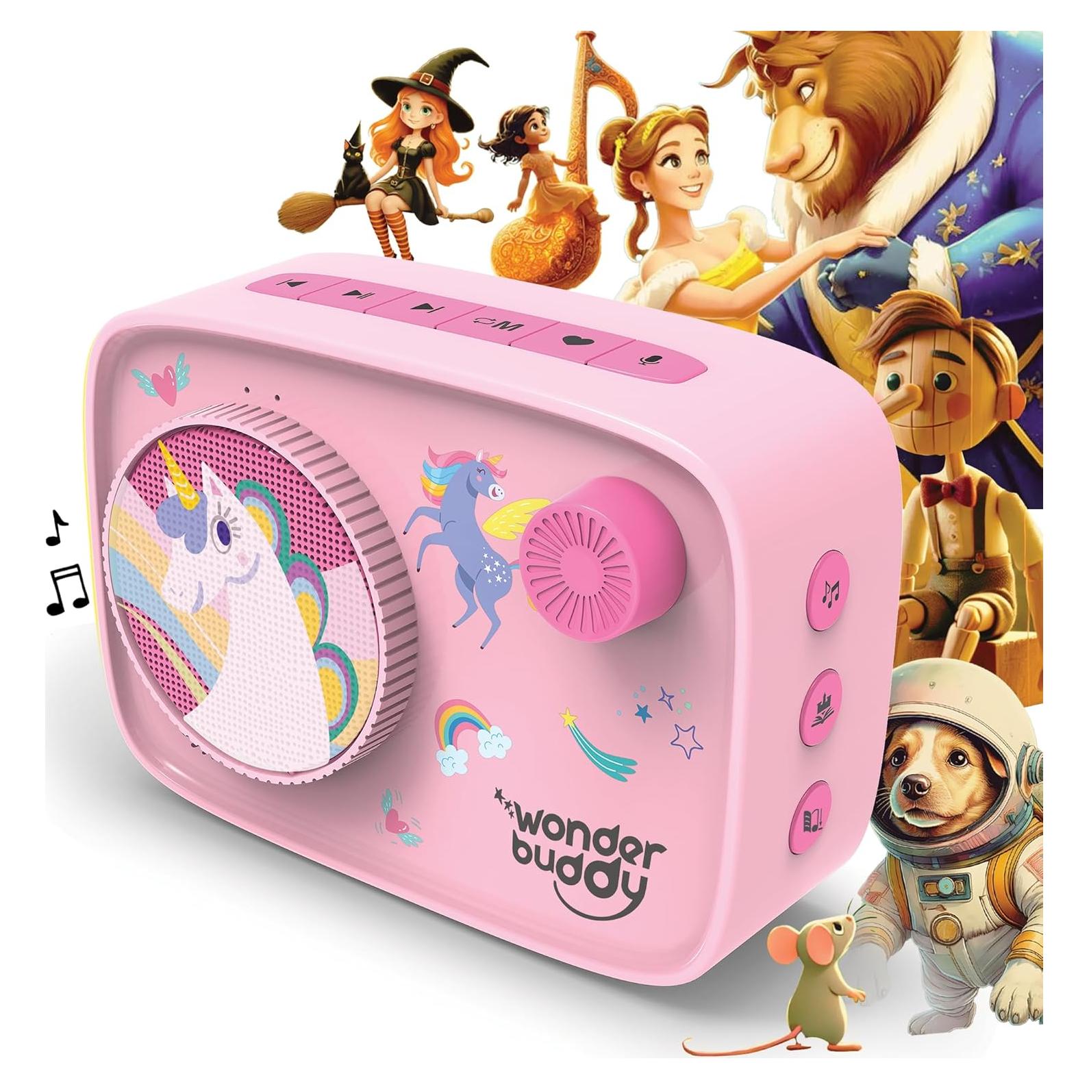 WonderBuddy Reproductor de Audio Infantil Rosa 500+ Cuentos