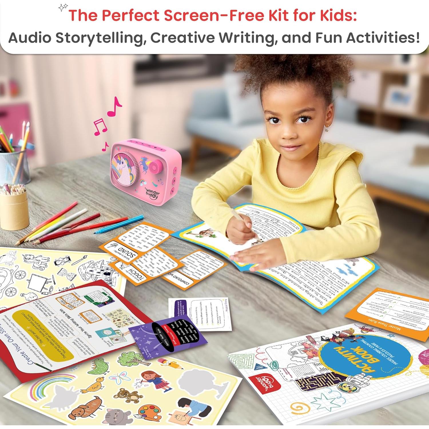 WonderBuddy Reproductor de Audio Infantil Rosa 500+ Cuentos