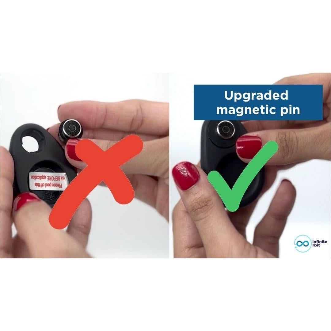 INFINITE ORBIT AirTag Holder for Kids – 2-Pack Hidden GPS Tag Case with Safety Pins – Compatible with Apple Tracking Device (AirTag Not Included) – Blue & Black – for Kids, Pets, Luggage