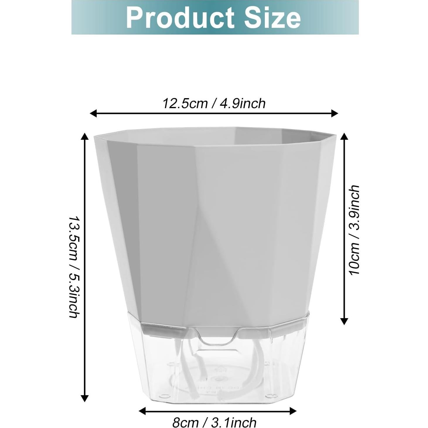 Paquete de 3 macetas autorriego Samhe 12.45 cm jardín