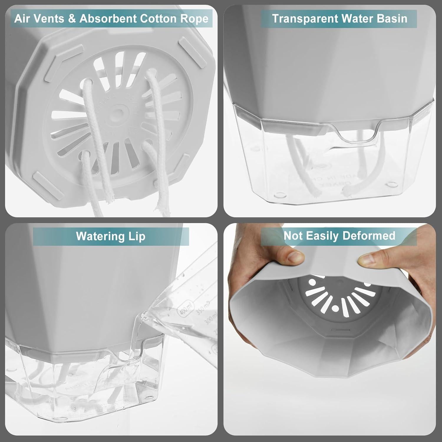 Paquete de 3 macetas autorriego Samhe 12.45 cm jardín