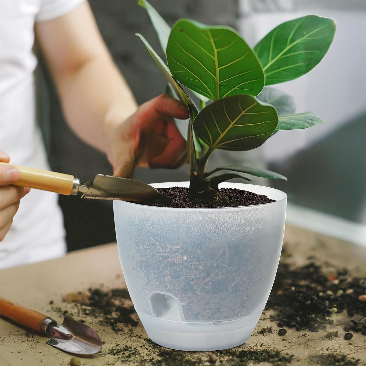 Macetas Autorriego IWNTWY 15cm Juego de 5 Transparentes