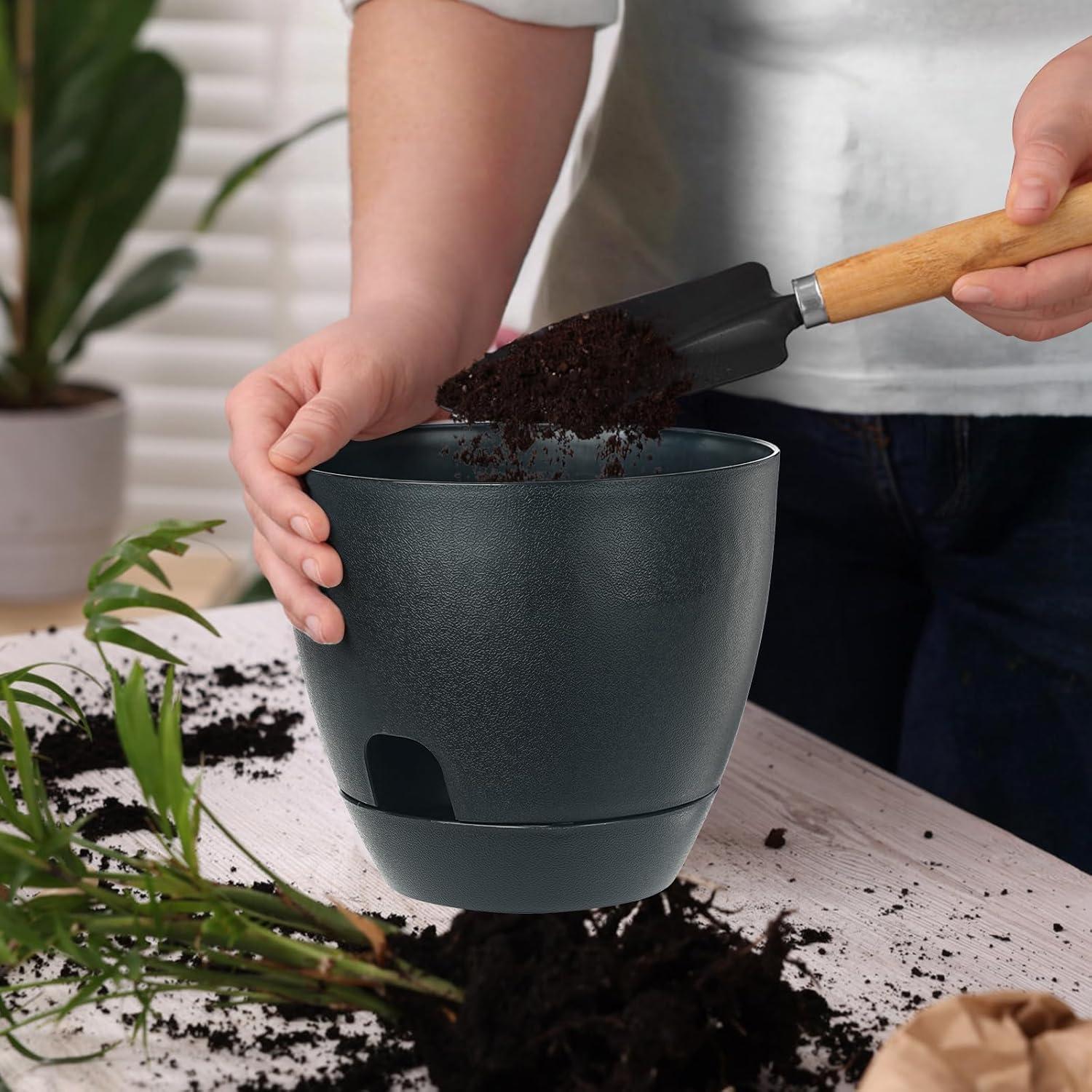 Macetas Autorriego IWNTWY 15cm Juego de 5 Transparentes