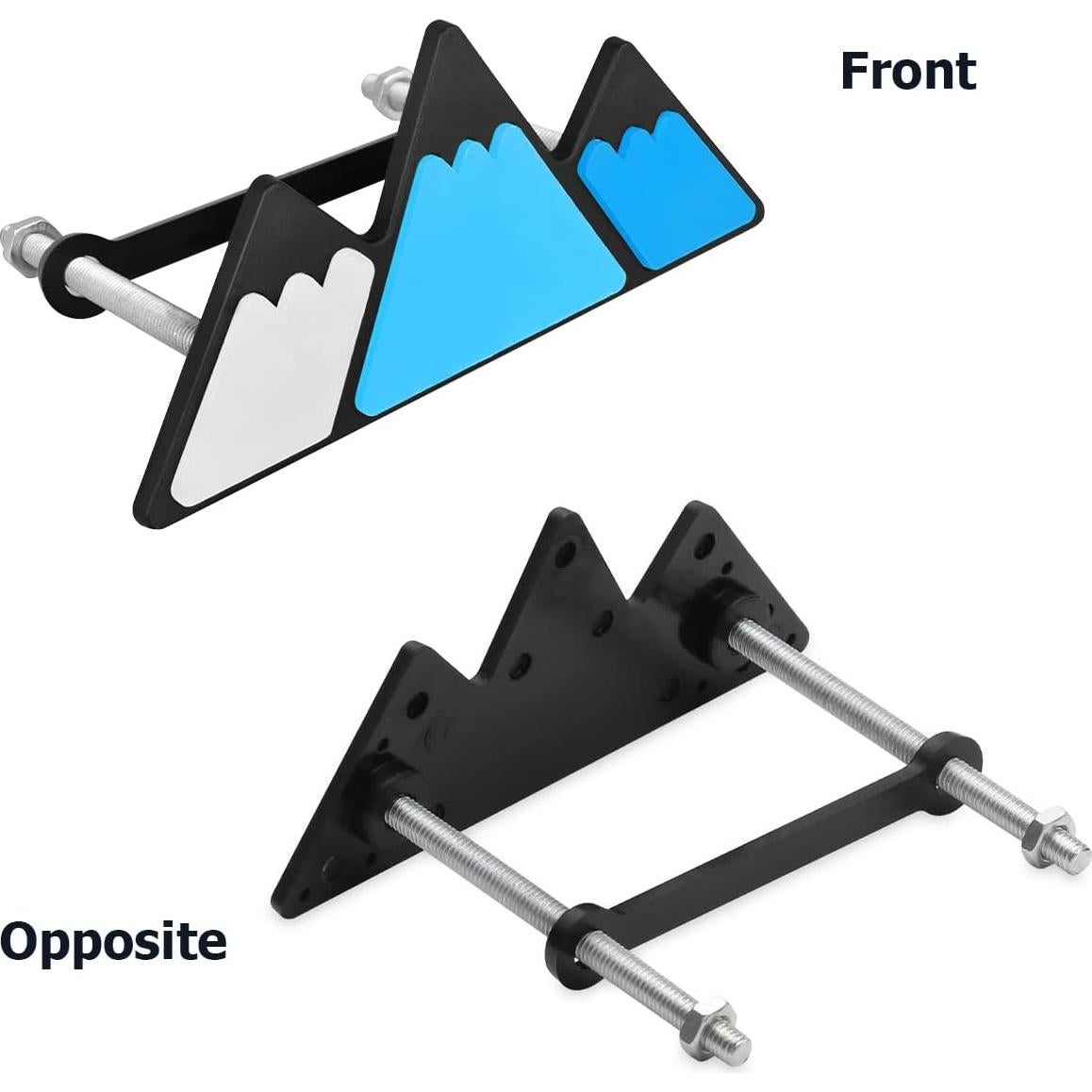 AICEL Tri-Color Grille Emblem for Car, 3 Color Snow Mountain Sticker Decoration, Triangle Badge Decal for Auto Bumper, Automotive Exterior Accessories, Universal Fit for Tacoma/4Runner/Tundra（Blue）