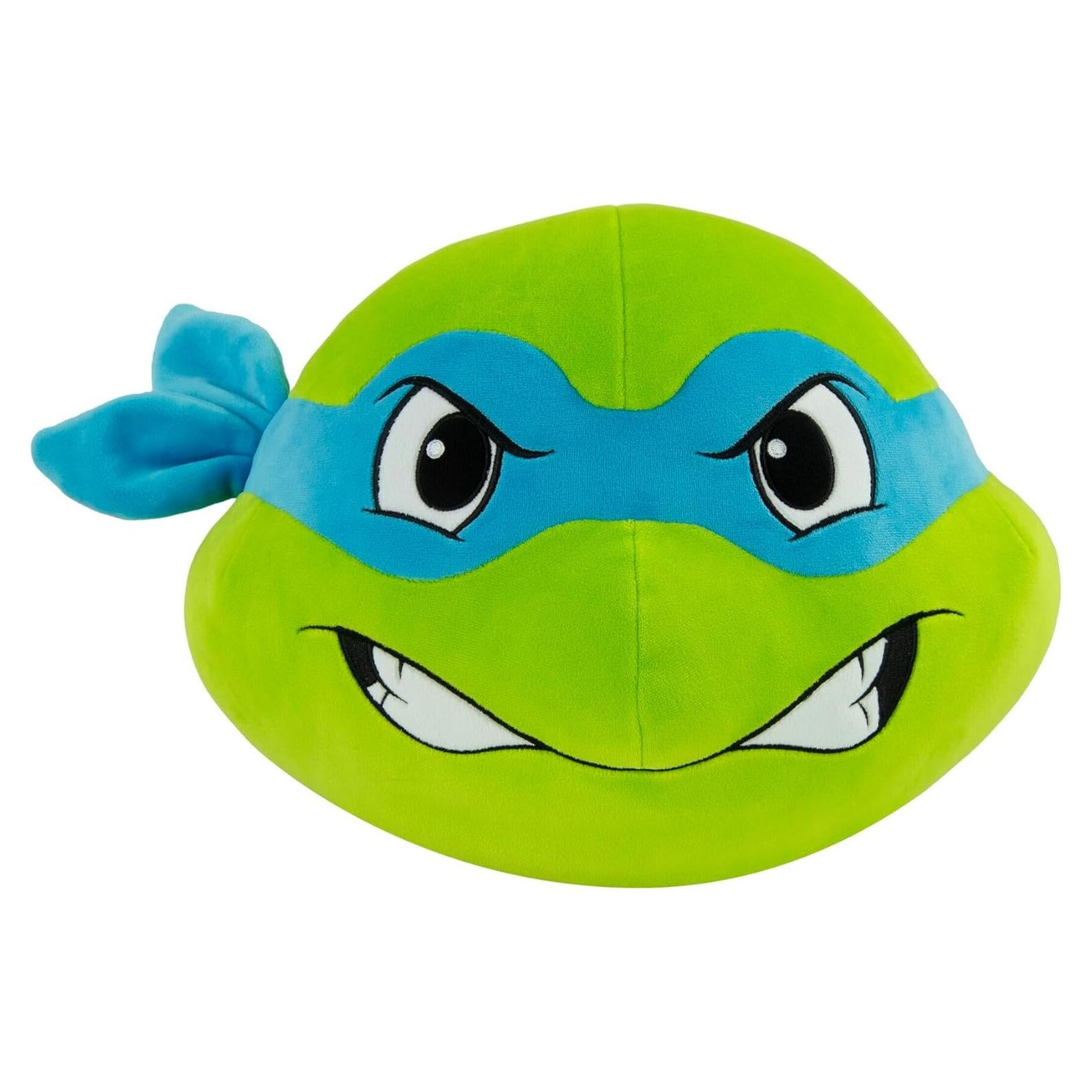 Club Mocchi Mocchi- Teenage Mutant Ninja Turtles Plush - Leonardo Head Plushie - Squishy TMNT Toys - Plush Collectible TMNT Figures - Soft Plush Toys and TMNT Room Decor - 15 Inch