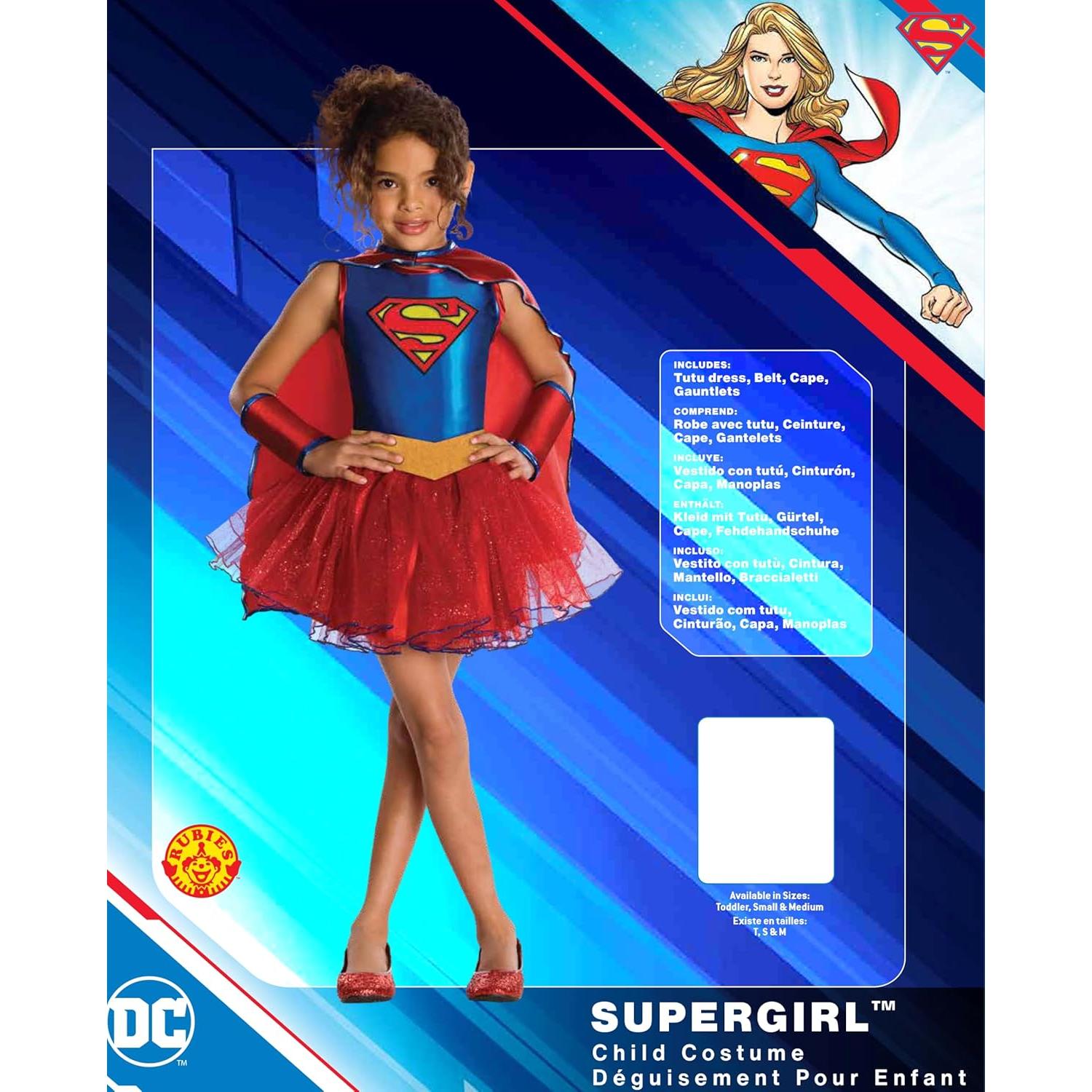 Disfraz Vestido Tutu Supergirl Rubie's Niñas 3-4 Años