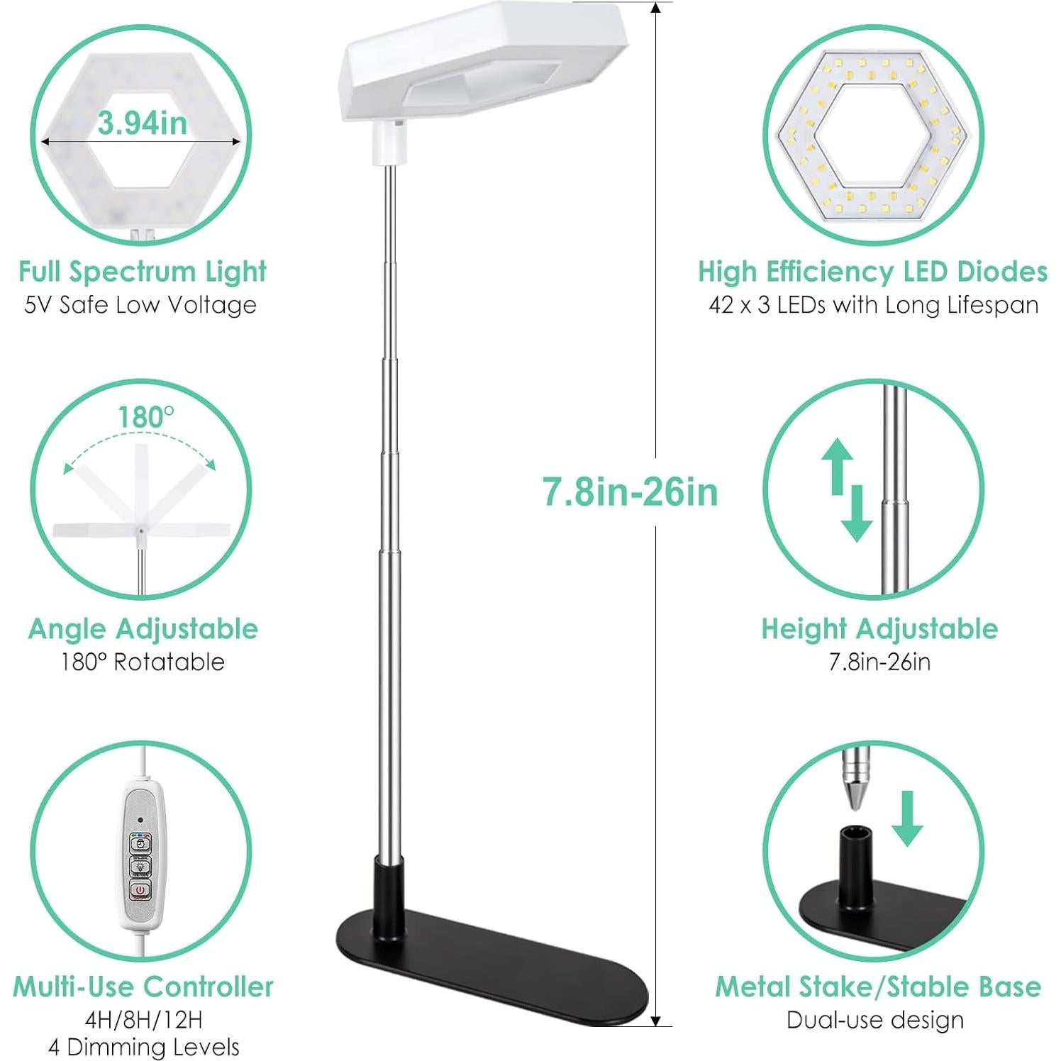 Luz de Cultivo FOXGARDEN 126 LEDs Espectro Completo 3 Pzas
