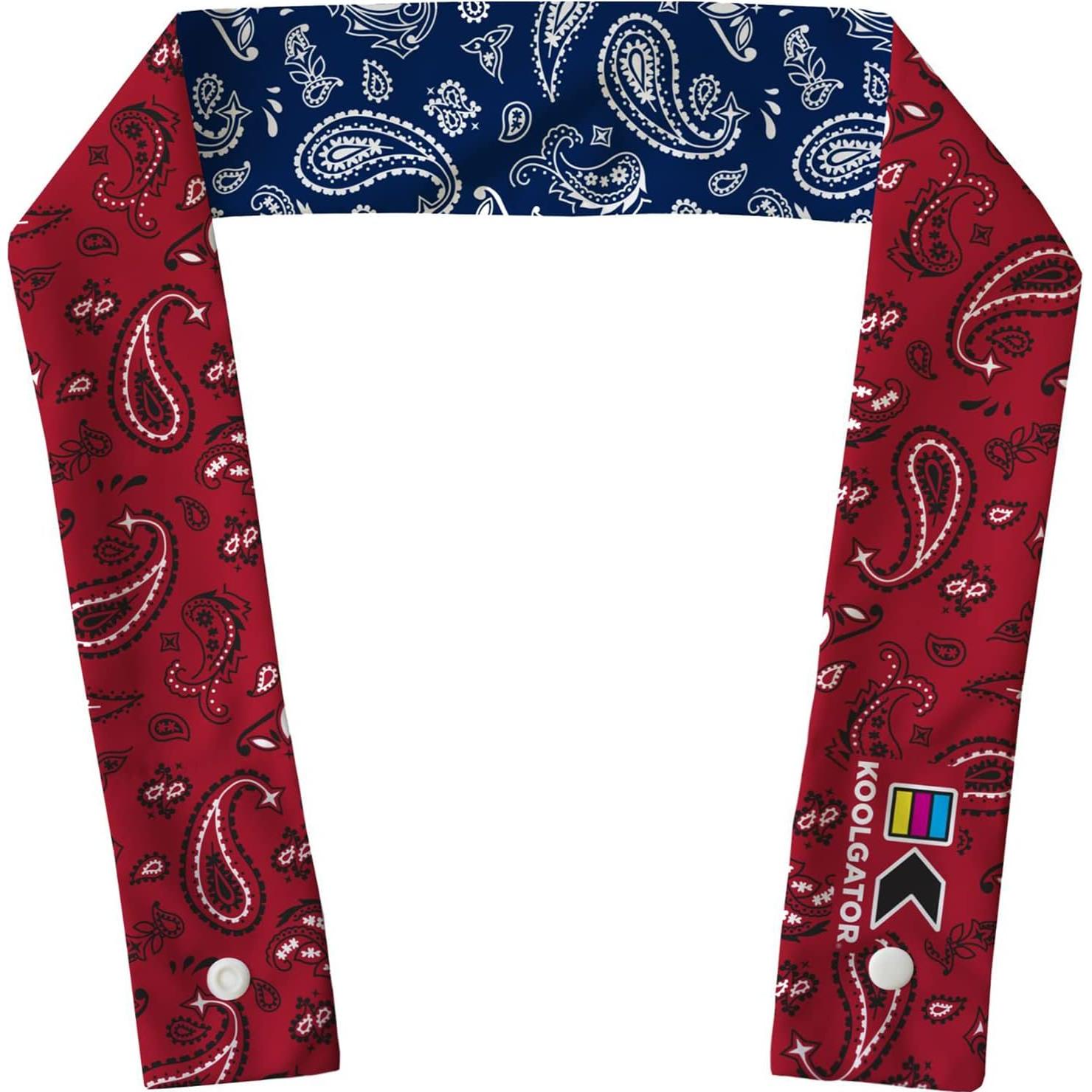 Pañuelo Enfriador KOOLGATOR para el Cuello - Paisley Azul y Rojo