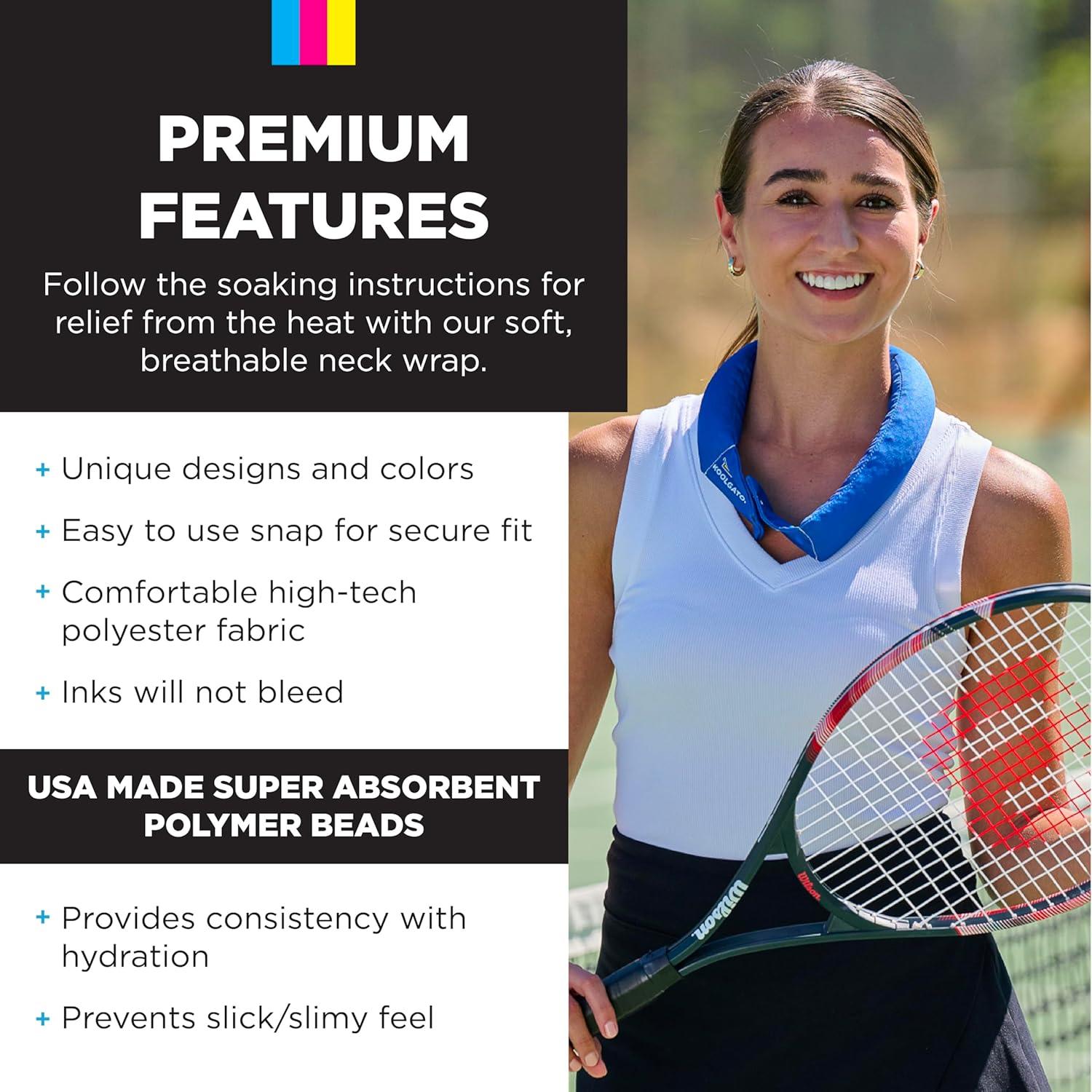 Pañuelo Enfriador KOOLGATOR para el Cuello - Paisley Azul y Rojo