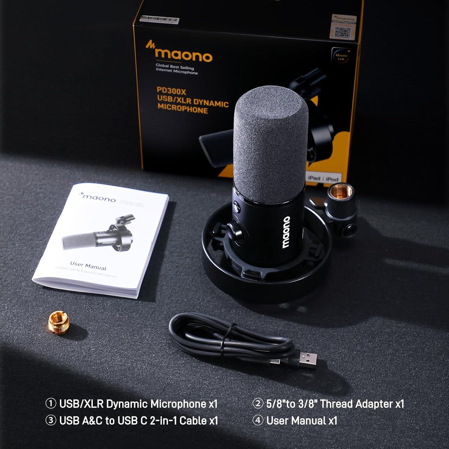 Micrófono Dinámico MAONO PD300X USB/XLR 192kHz 24bit