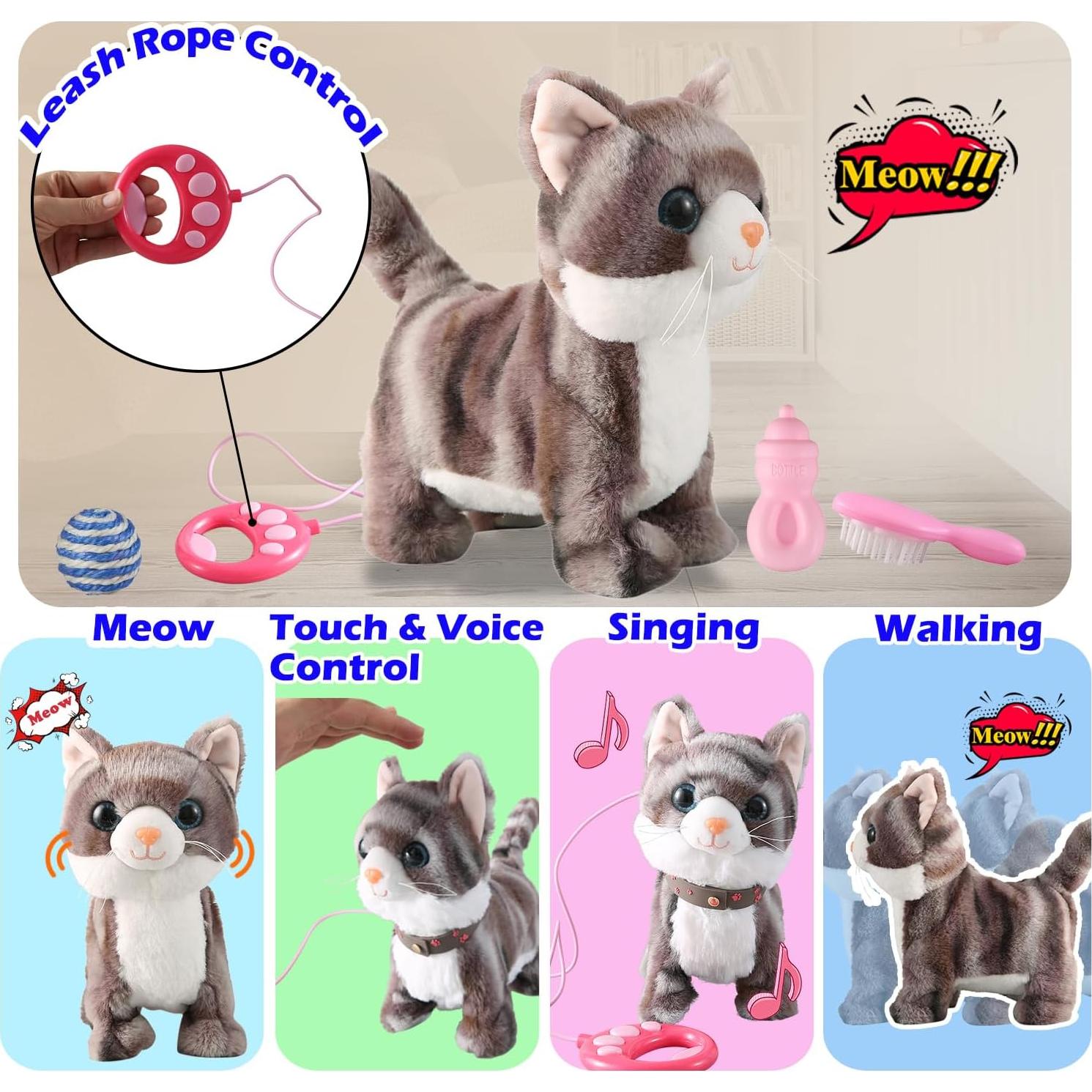 Gato Robot Caminante WANGLIANJIN Gris con Control Remoto