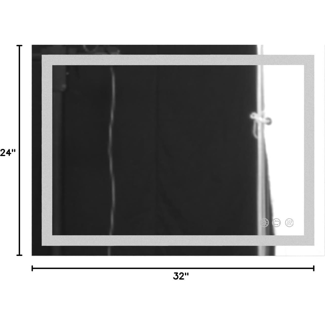 Espejo de Baño LED Gobrete 81x61 cm Antivaho Regulable