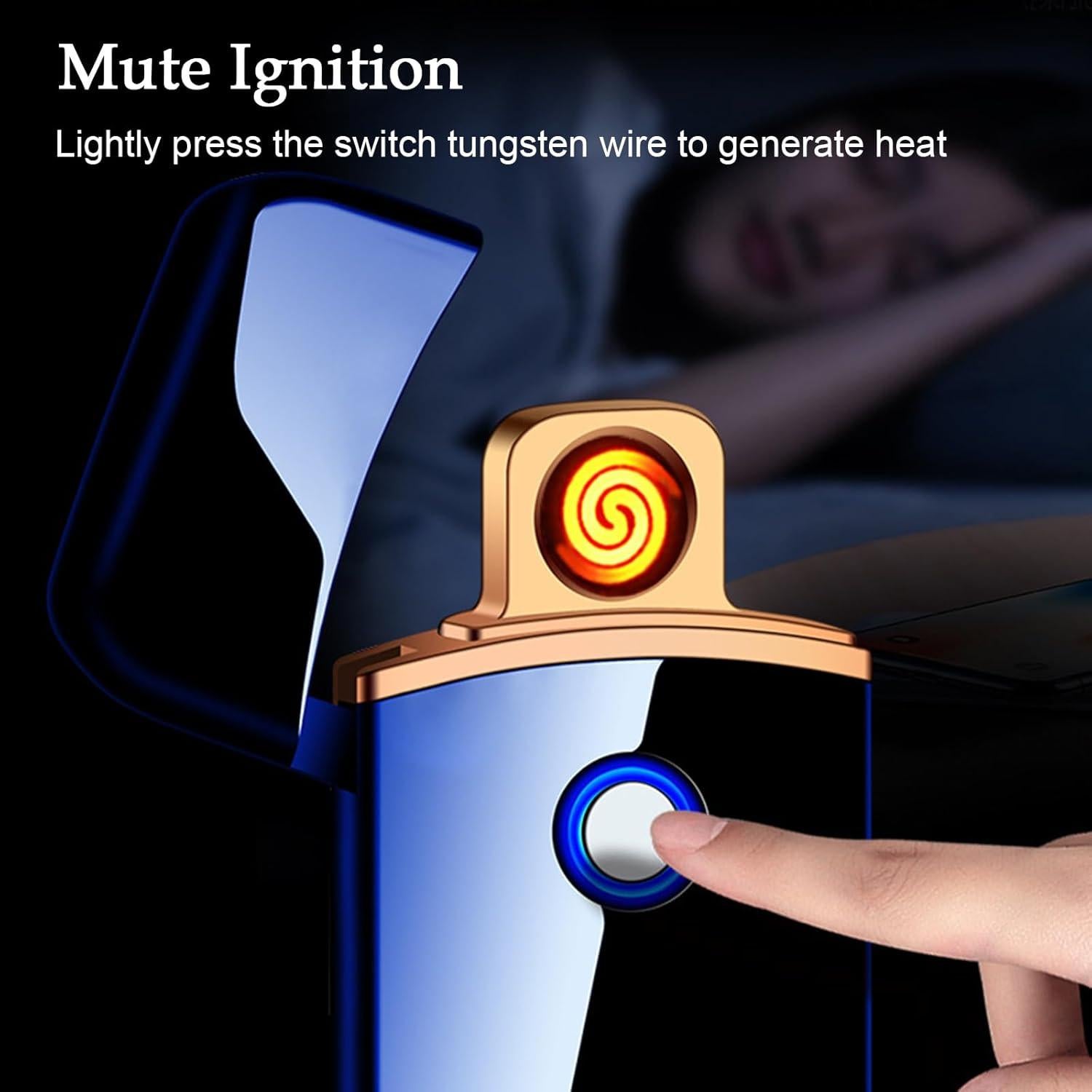 Encendedor Eléctrico Recargable USB YANGVVIA Negro a Prueba de Viento