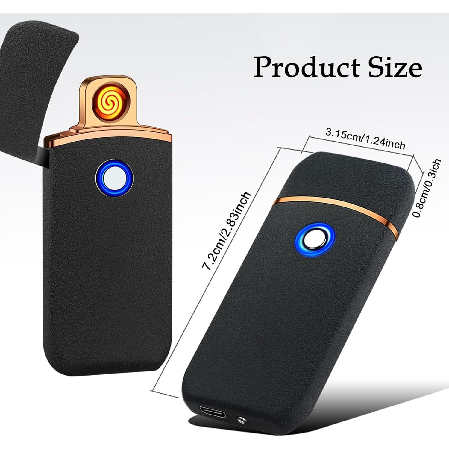 Encendedor Eléctrico Recargable USB YANGVVIA Negro a Prueba de Viento