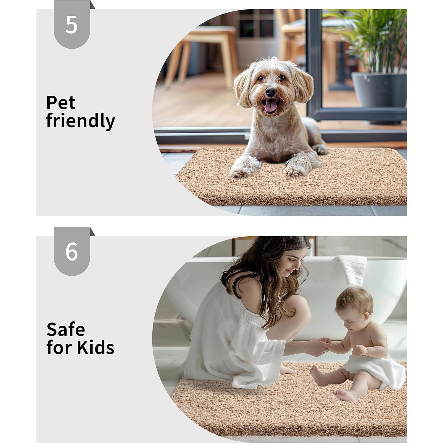 Alfombra de Baño Antideslizante Disolla 43x61 cm Beige Suave