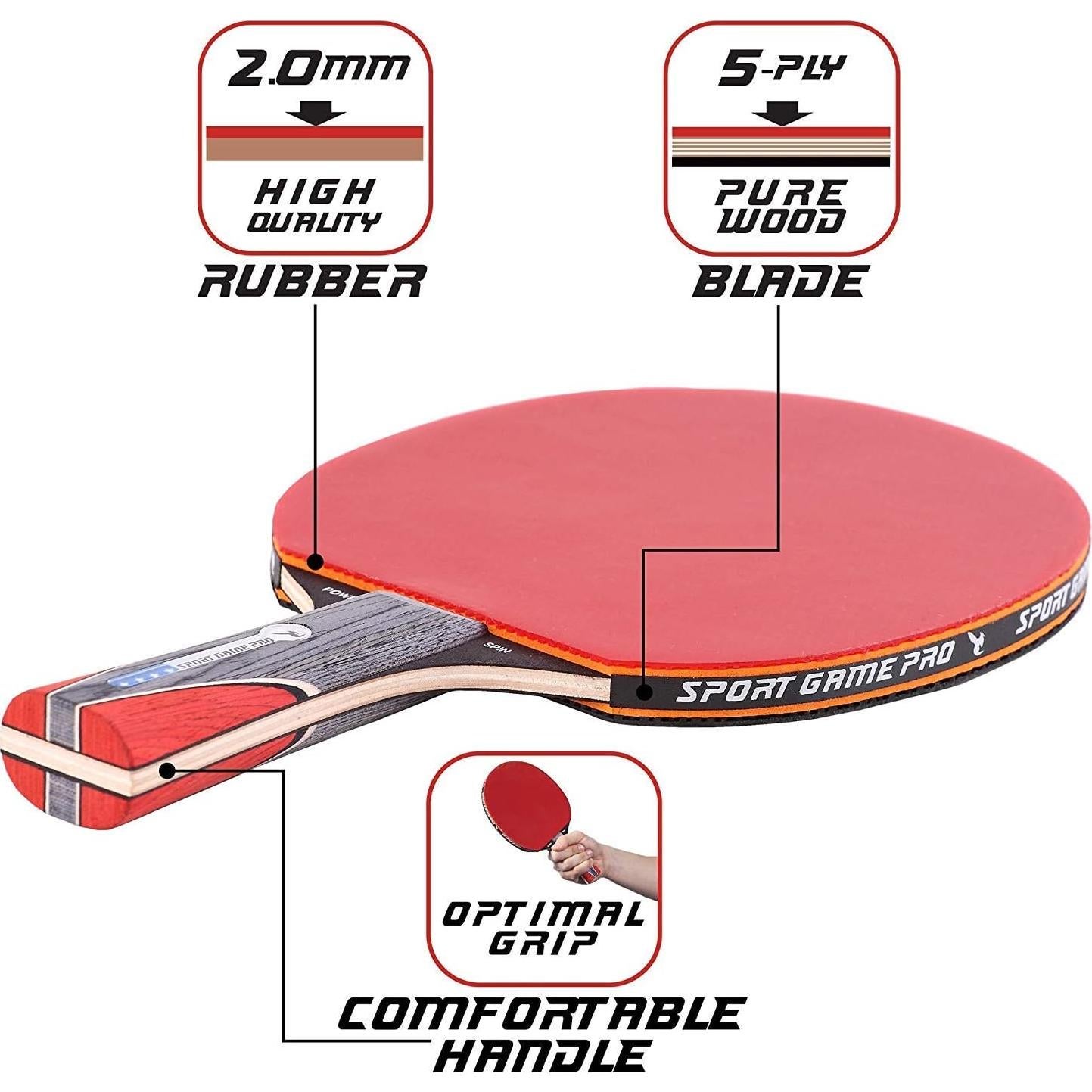 Paleta de Ping Pong SPORT GAME PRO spgmpro-r22-1 - Funda Incluida