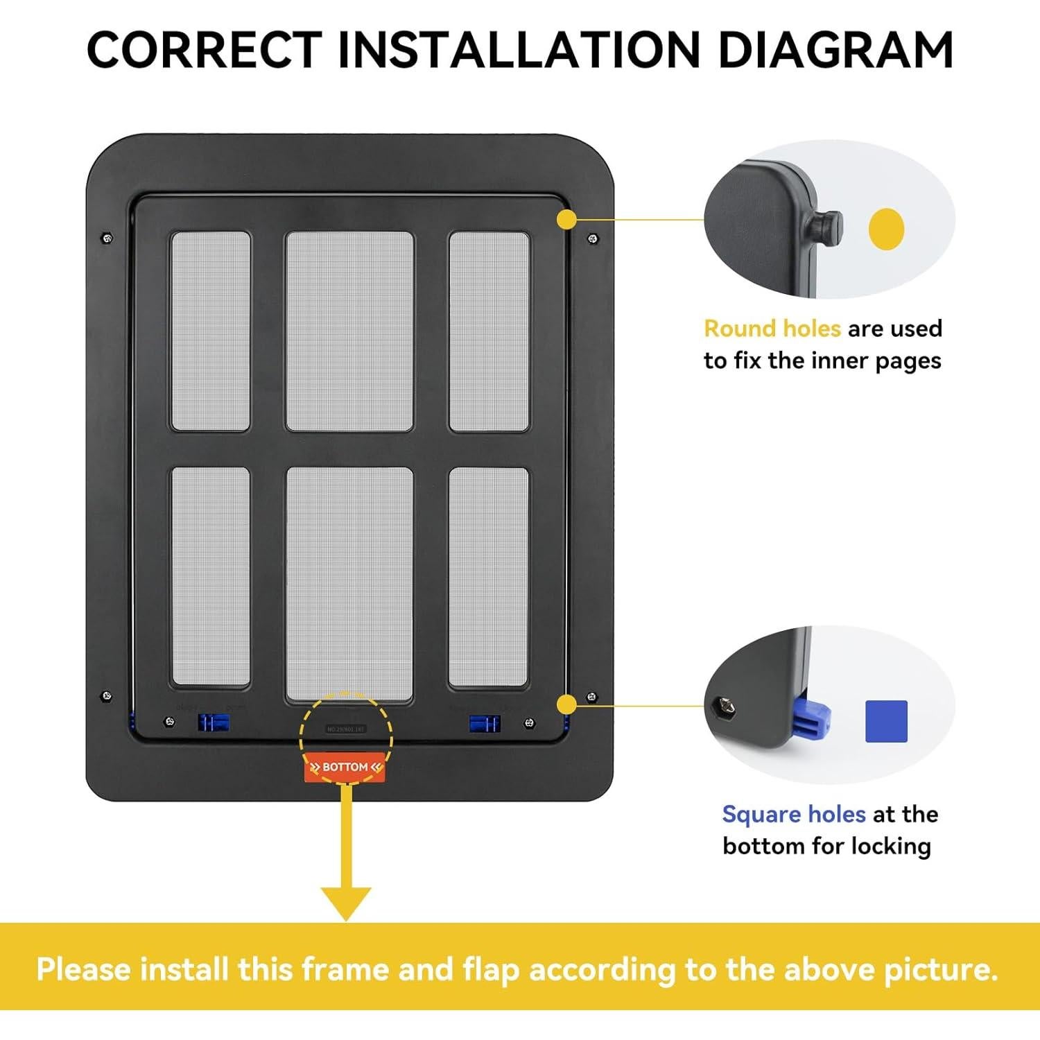Puerta para Perros K&L Pet 28.5x36.5cm Magnética Negra