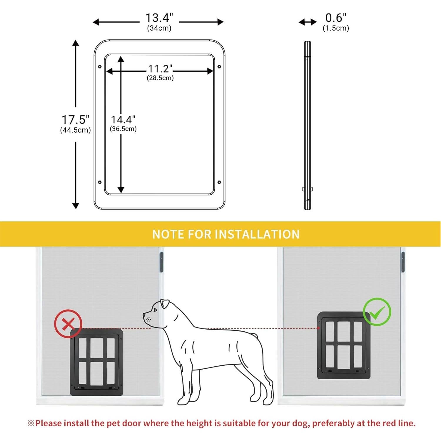 Puerta para Perros K&L Pet 28.5x36.5cm Magnética Negra