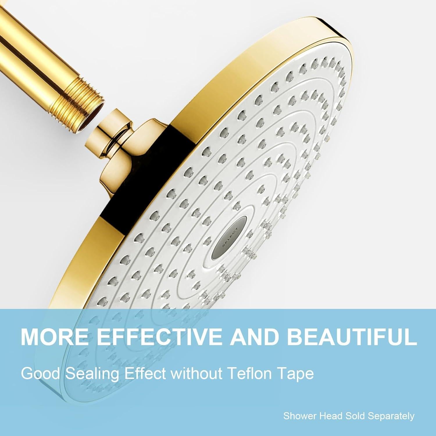 Brazo de Ducha OFFO Oro Brillante 15.24 cm Montaje Techo