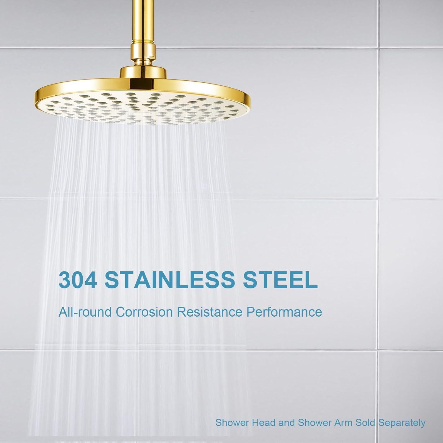 Brazo de Ducha OFFO Oro Brillante 15.24 cm Montaje Techo