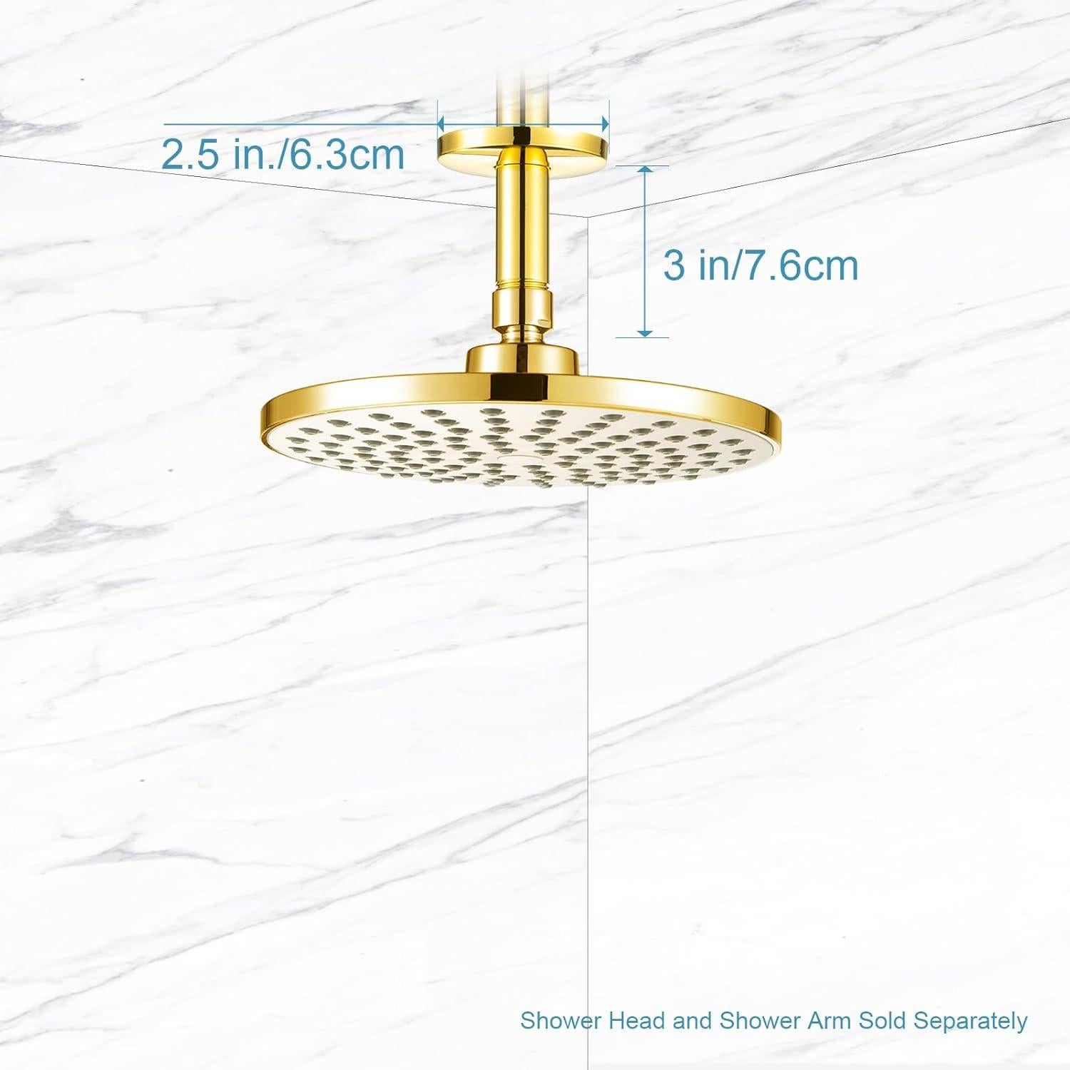 Brazo de Ducha OFFO Oro Brillante 15.24 cm Montaje Techo