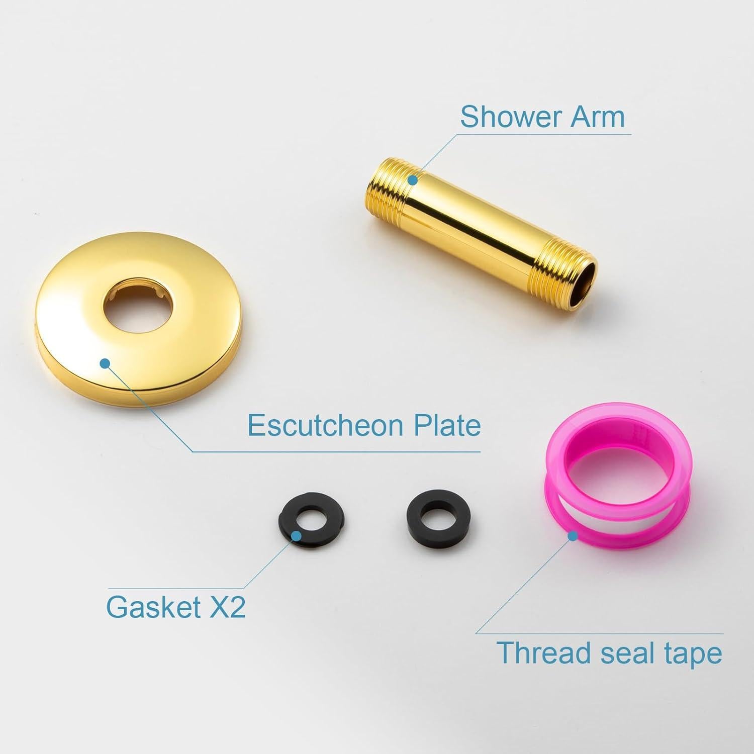 Brazo de Ducha OFFO Oro Brillante 15.24 cm Montaje Techo