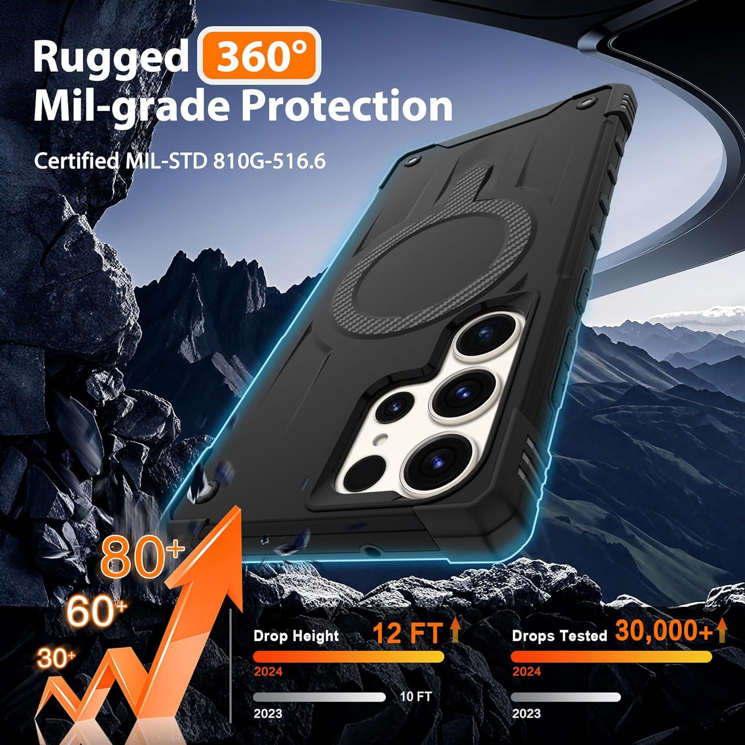 Funda Gritup para Samsung Galaxy S23 Ultra con Magsafe, Negro