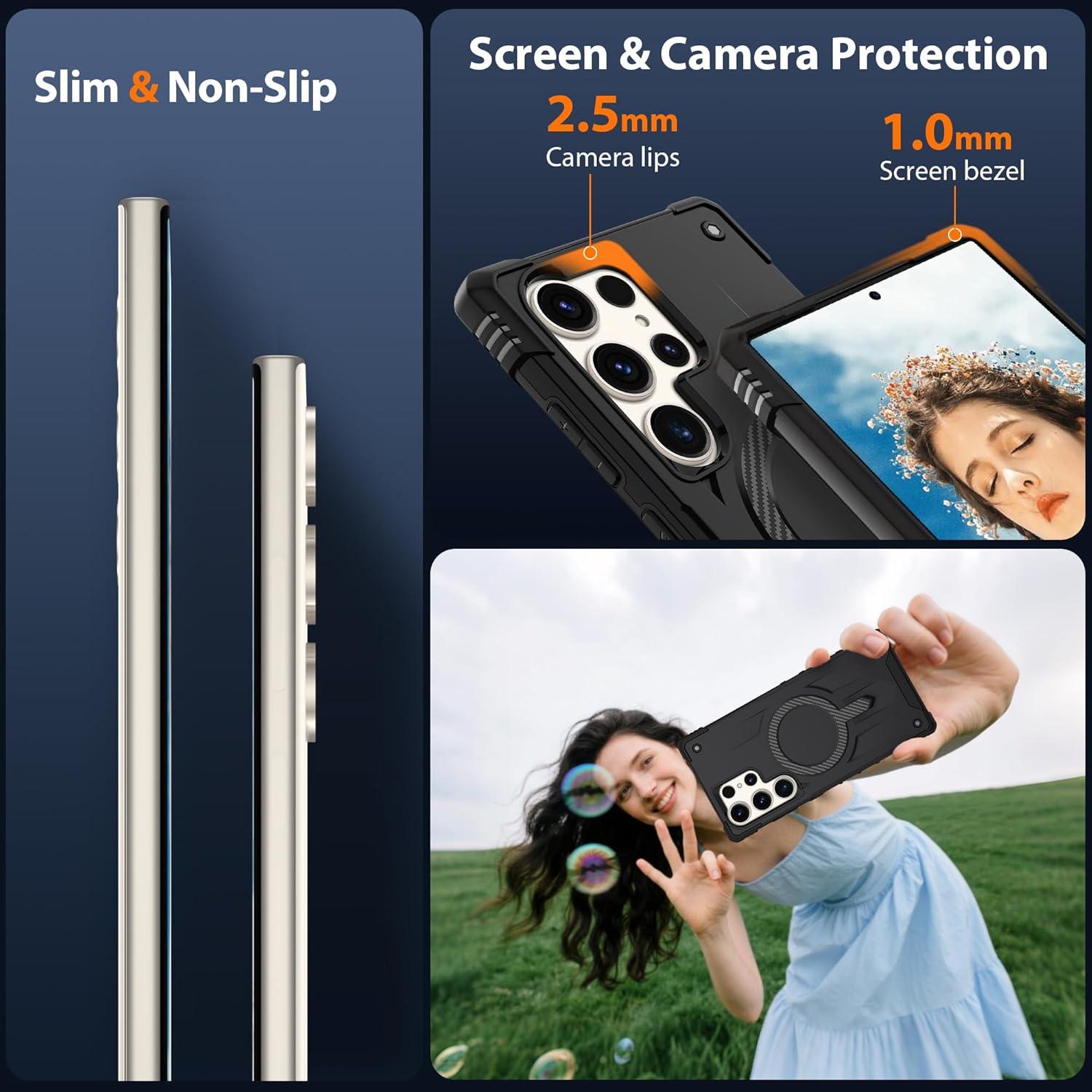 Funda Gritup para Samsung Galaxy S23 Ultra con Magsafe, Negro