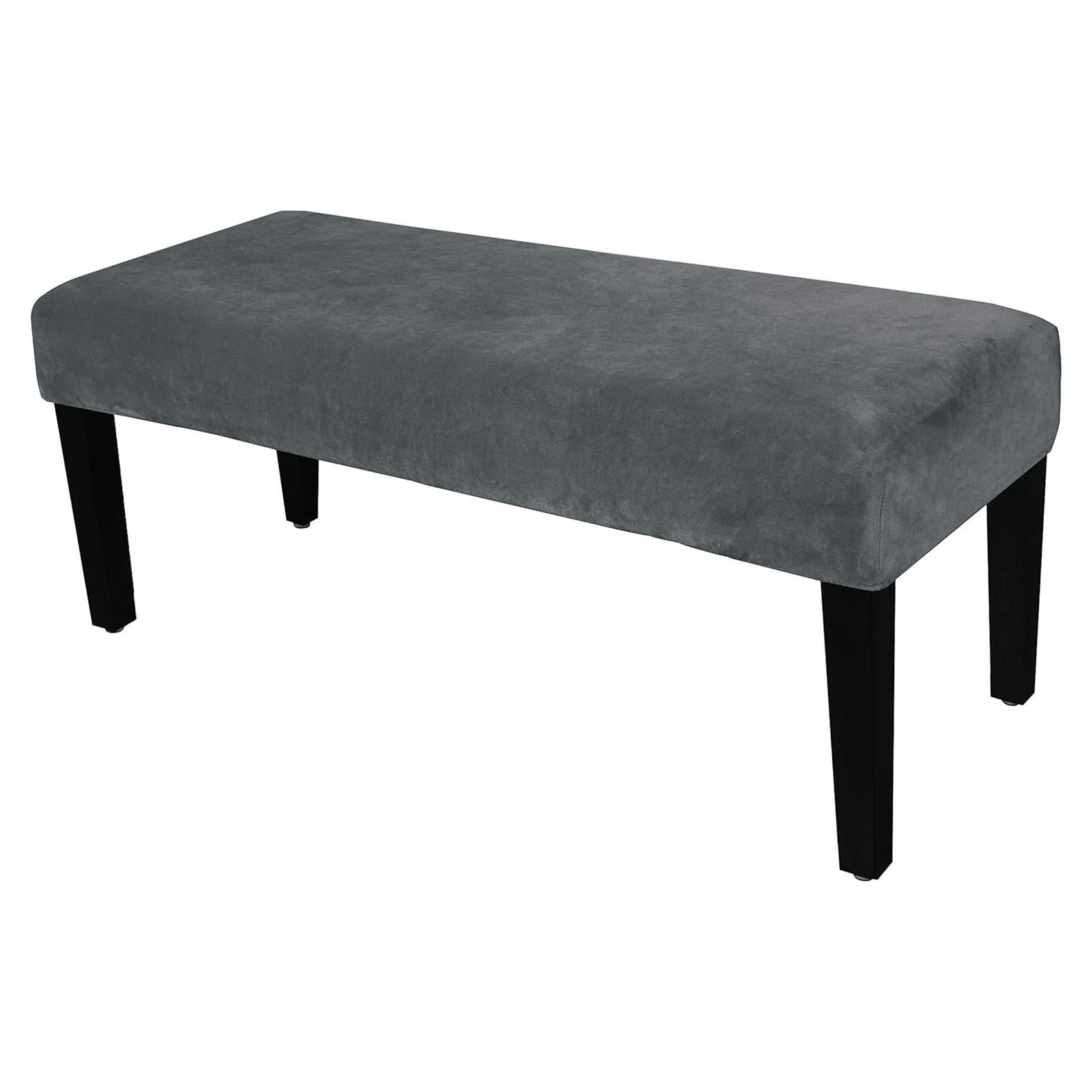 Funda de Banco de Comedor LUSHVIDA Terciopelo Gris 1 Pieza