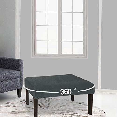 Funda de Banco de Comedor LUSHVIDA Terciopelo Gris 1 Pieza