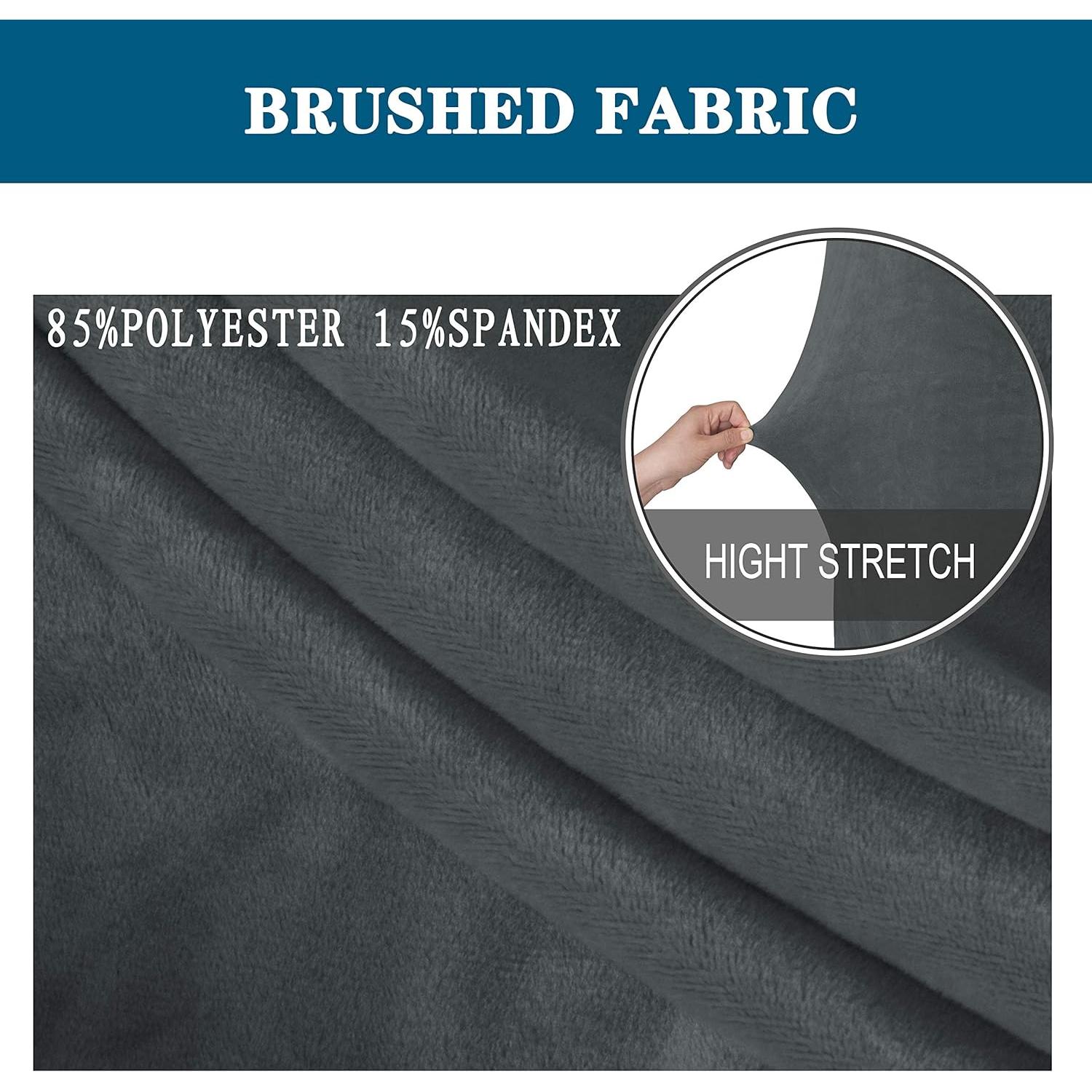 Funda de Banco de Comedor LUSHVIDA Terciopelo Gris 1 Pieza