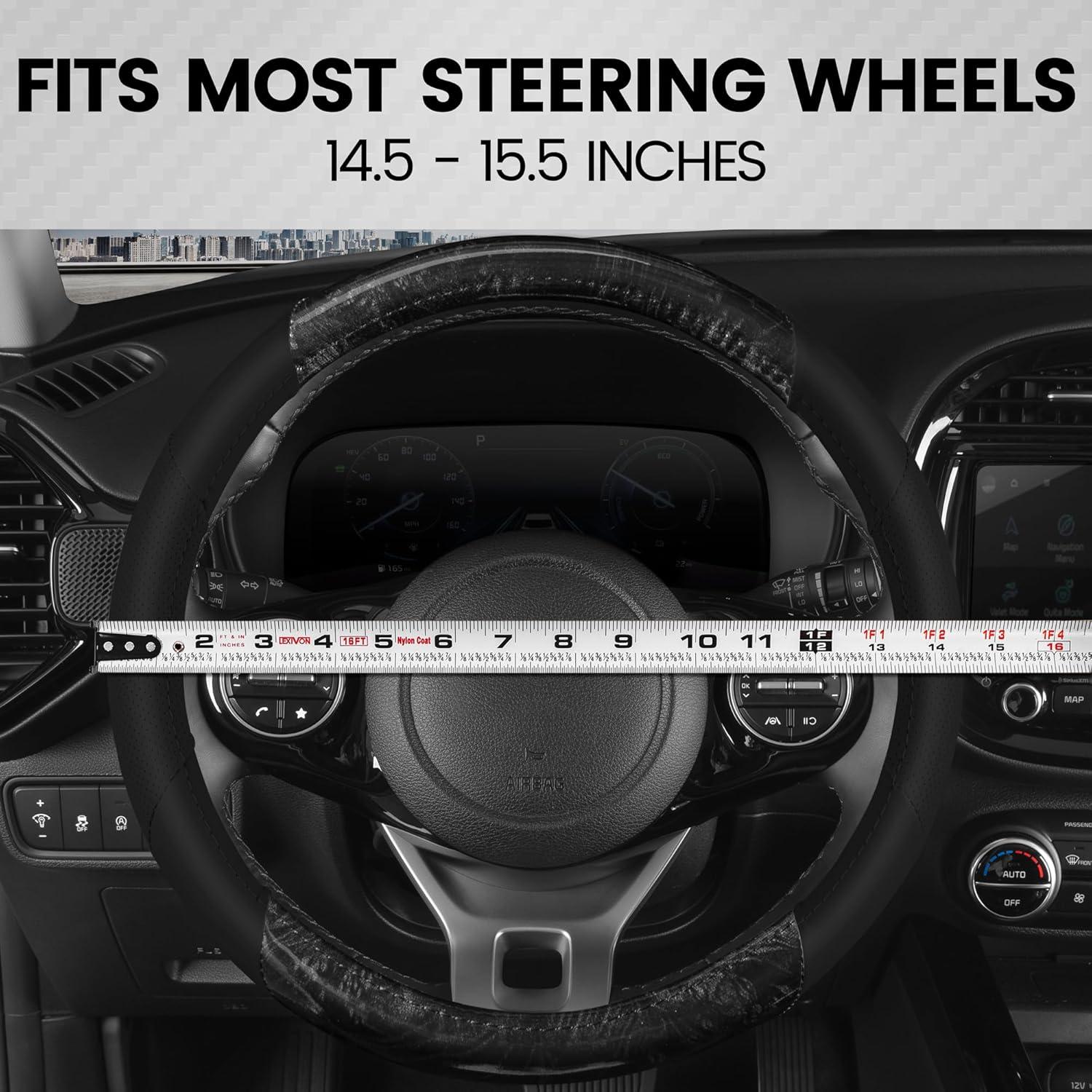 Cubierta de Volante BDK SW-1004-BK Cuero PU y Madera