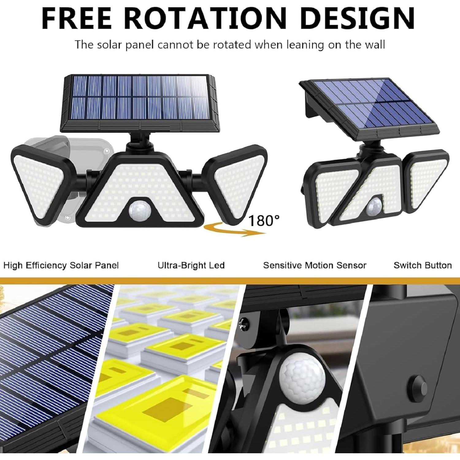 Luces Solares ZOOKKI B3-2P con Sensor de Movimiento 203 LED
