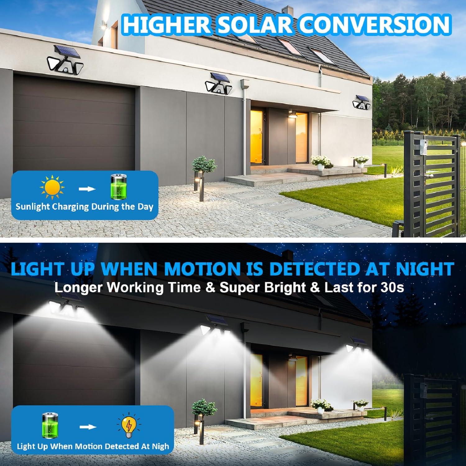 Luces Solares ZOOKKI B3-2P con Sensor de Movimiento 203 LED