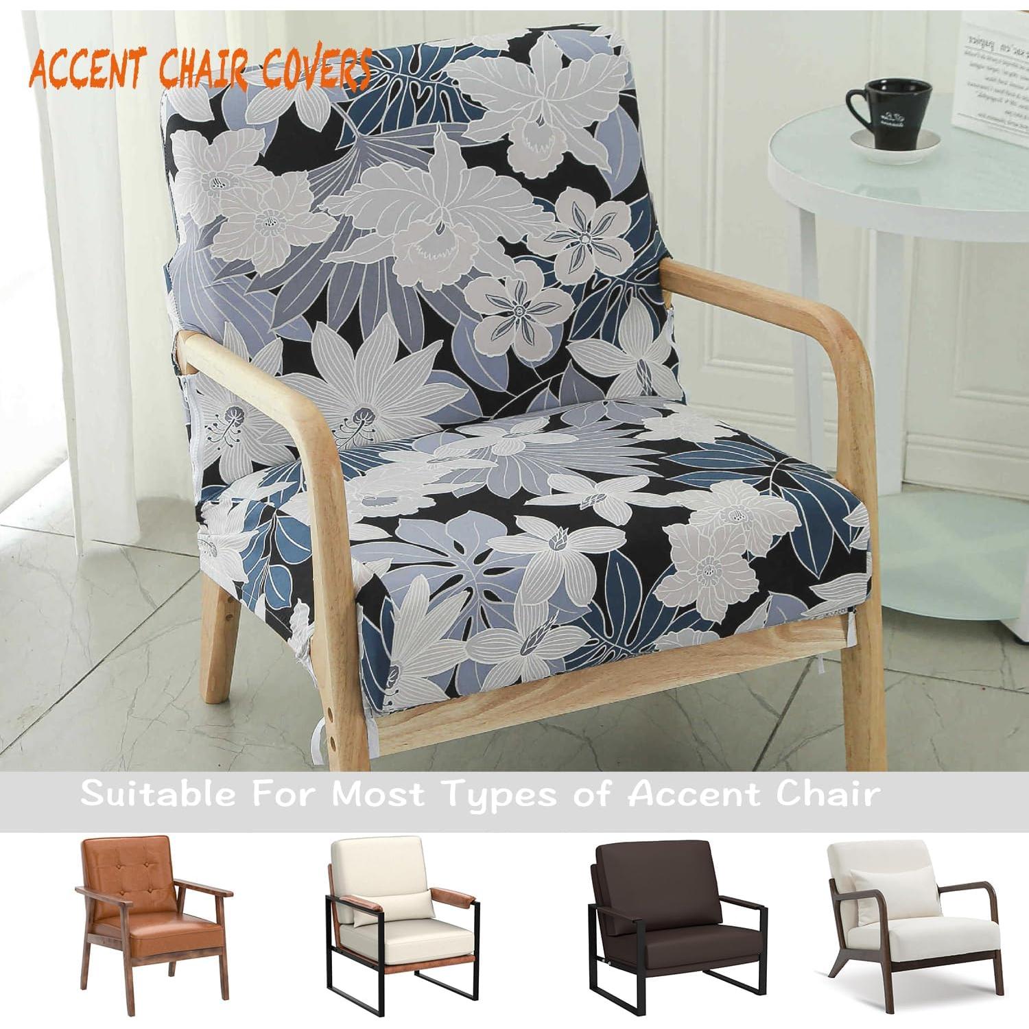 Funda de Silla Deisy Dee Moderna 1.6 oz Algodón Flor Blanca