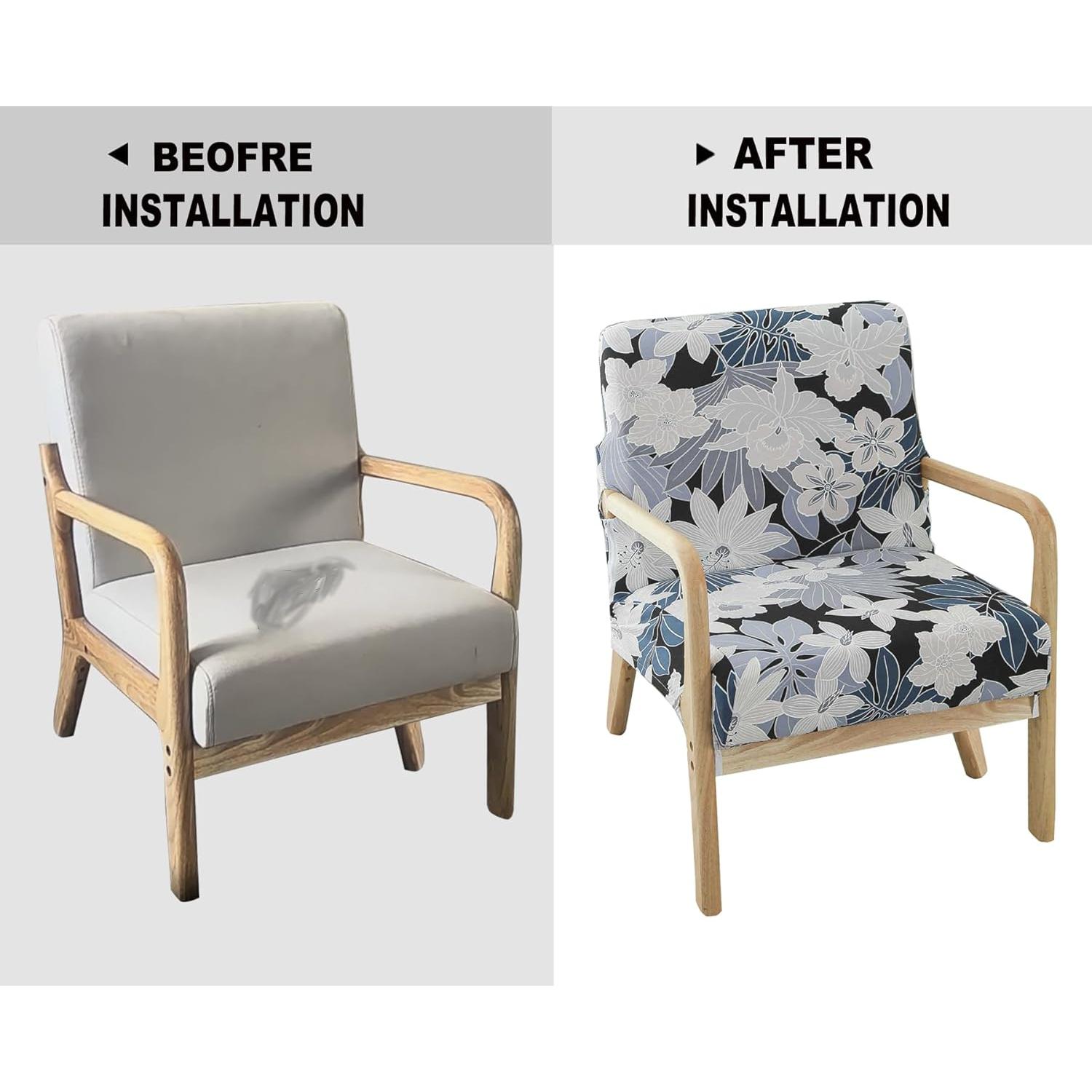 Funda de Silla Deisy Dee Moderna 1.6 oz Algodón Flor Blanca