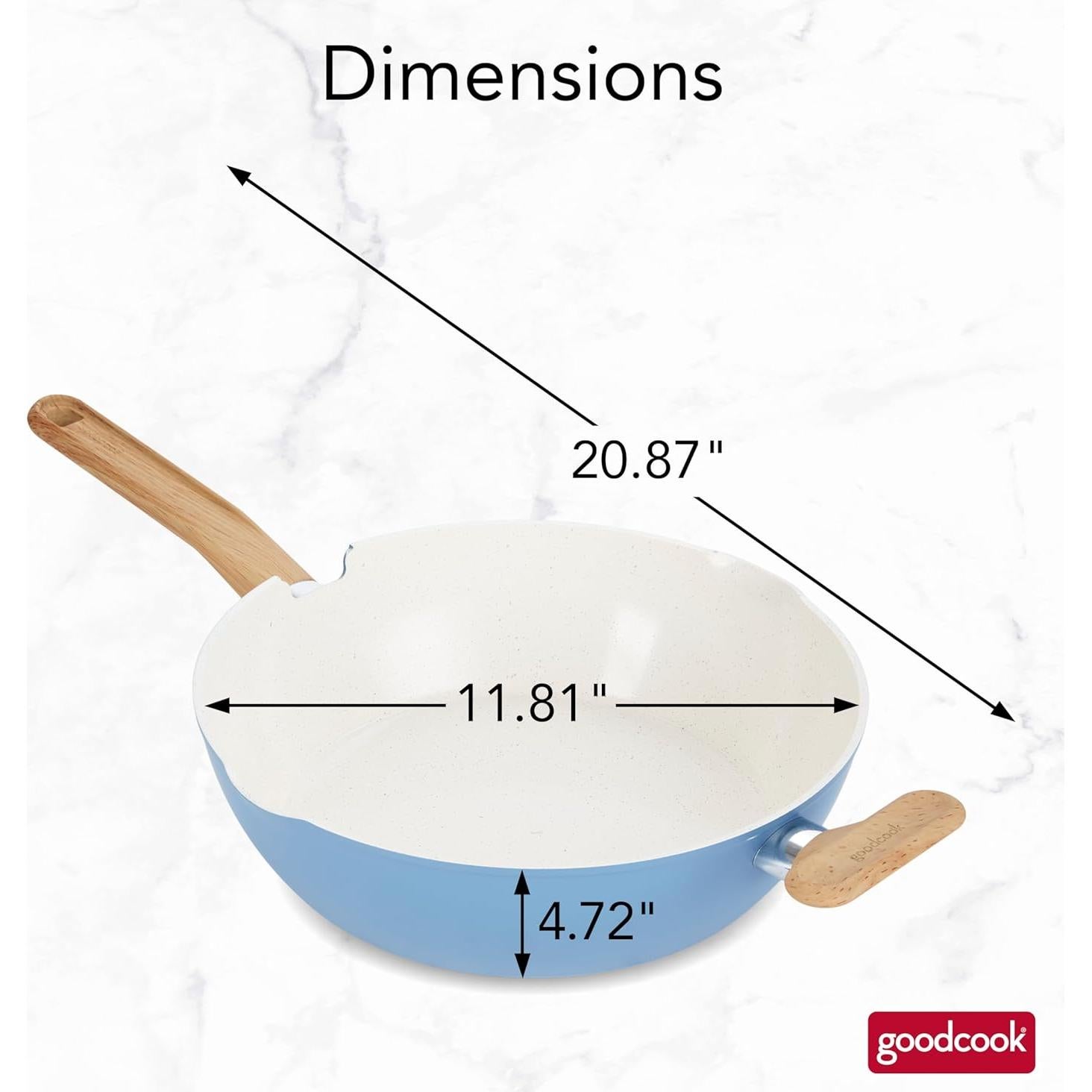 Sartén Saludable GoodCook 3.4L Cerámica Titanio Inducción