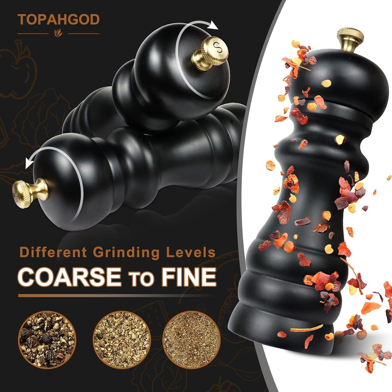 Juego de Molinillos de Sal y Pimienta Bochionyu 16.5 cm Negro