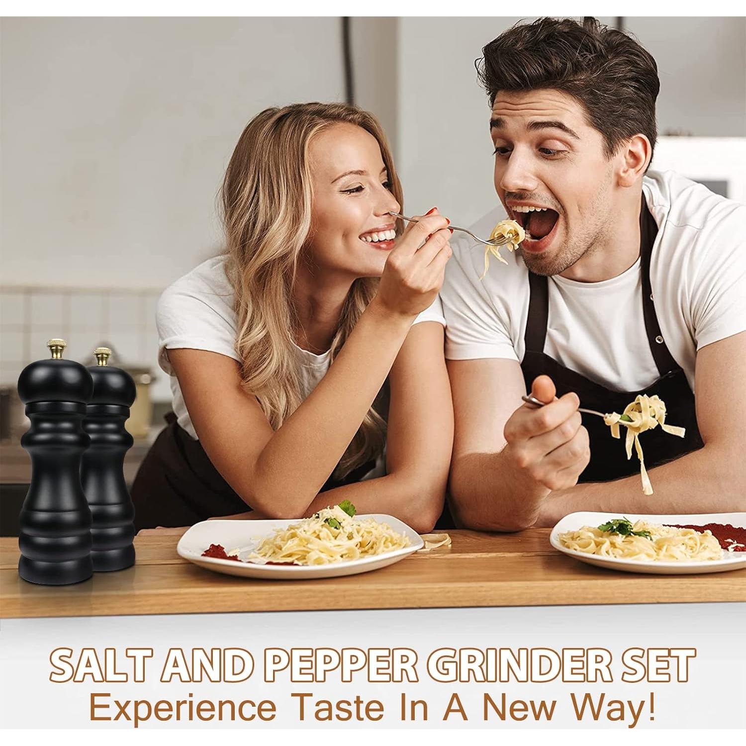 Juego de Molinillos de Sal y Pimienta Bochionyu 16.5 cm Negro