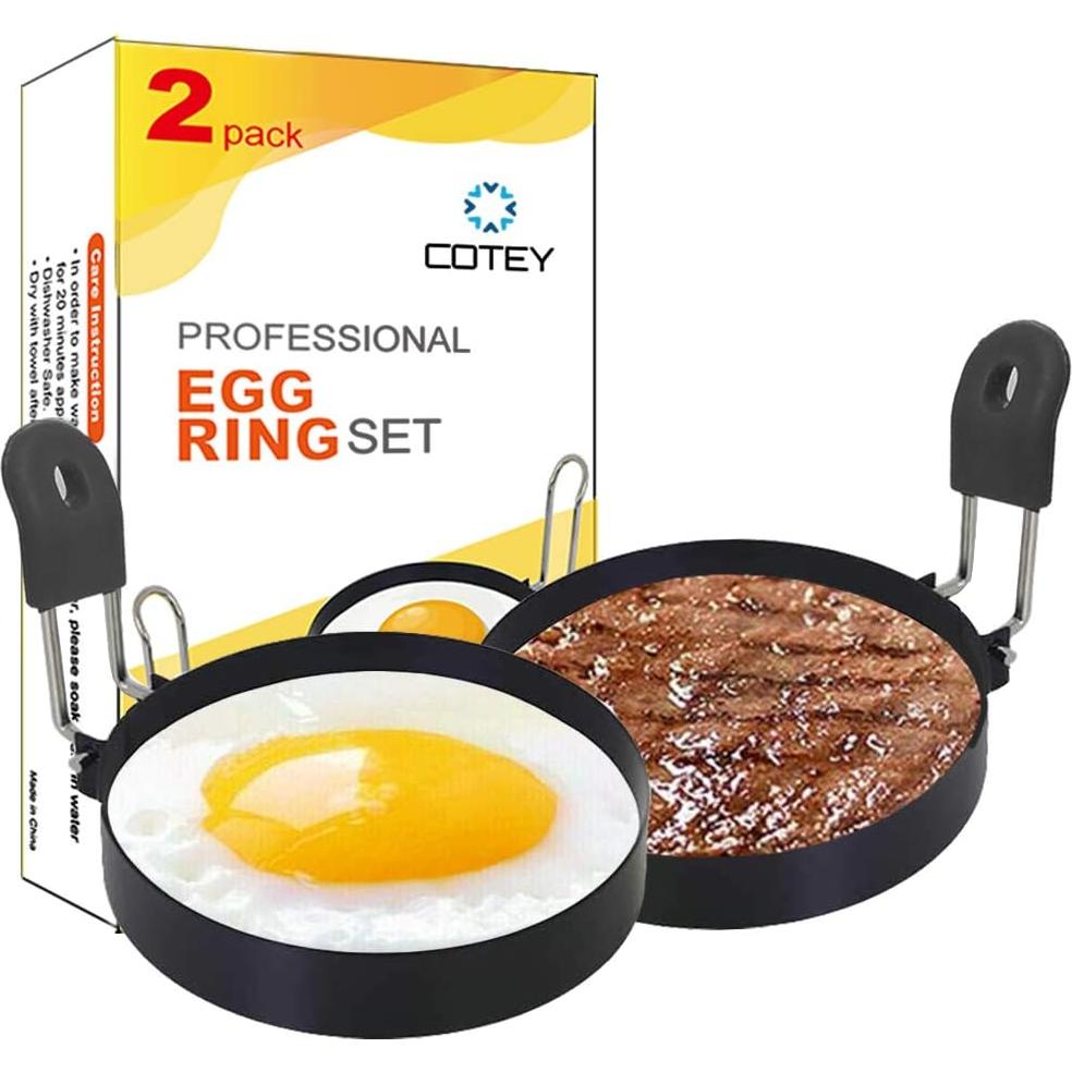 Set de 2 Anillos para Huevos COTEY de Acero Inoxidable 9 cm
