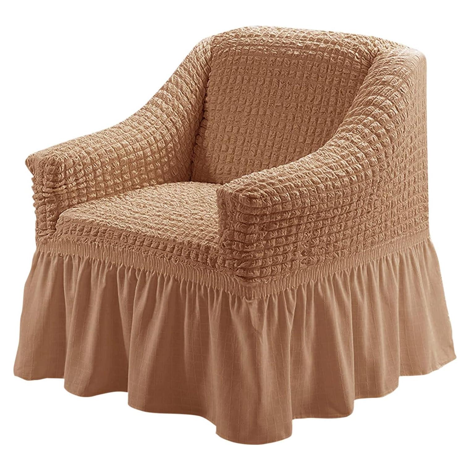 Funda de Sillón Jeloris Pequeña Caqui Ajustable y Duradera