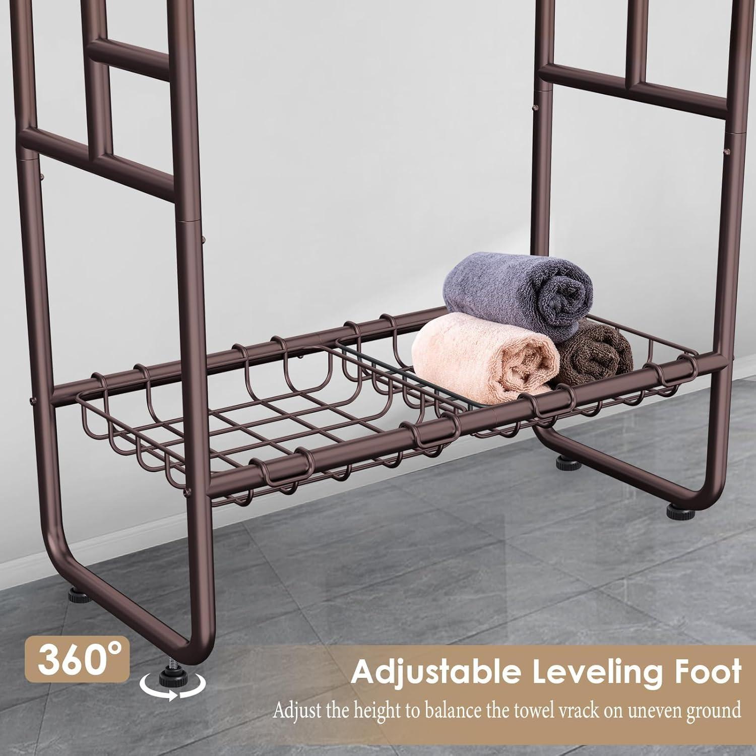 Soporte de Toallas Kayfia de 3 Niveles con 2 Cestas y 6 Ganchos