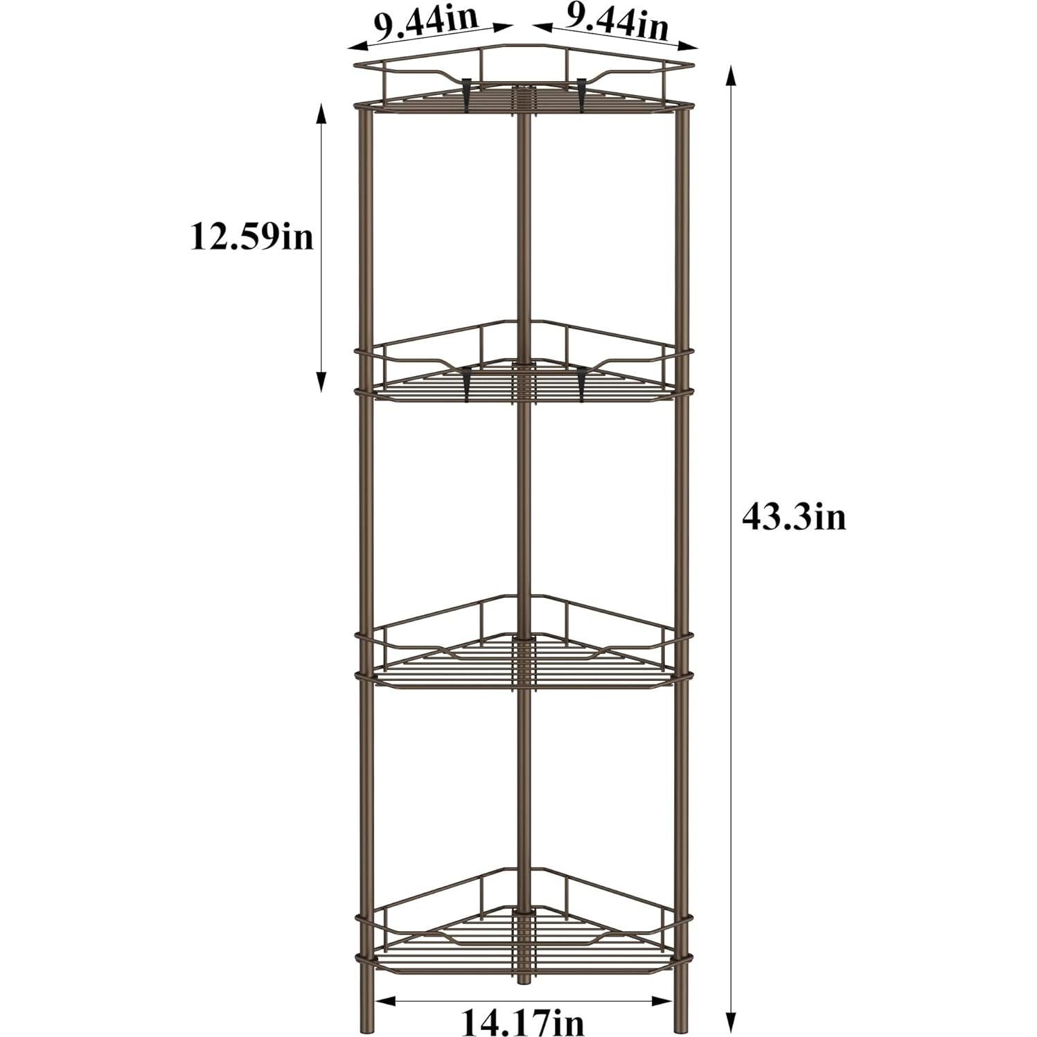 Organizador de Ducha de Esquina HuggieGems 4 Niveles Bronce